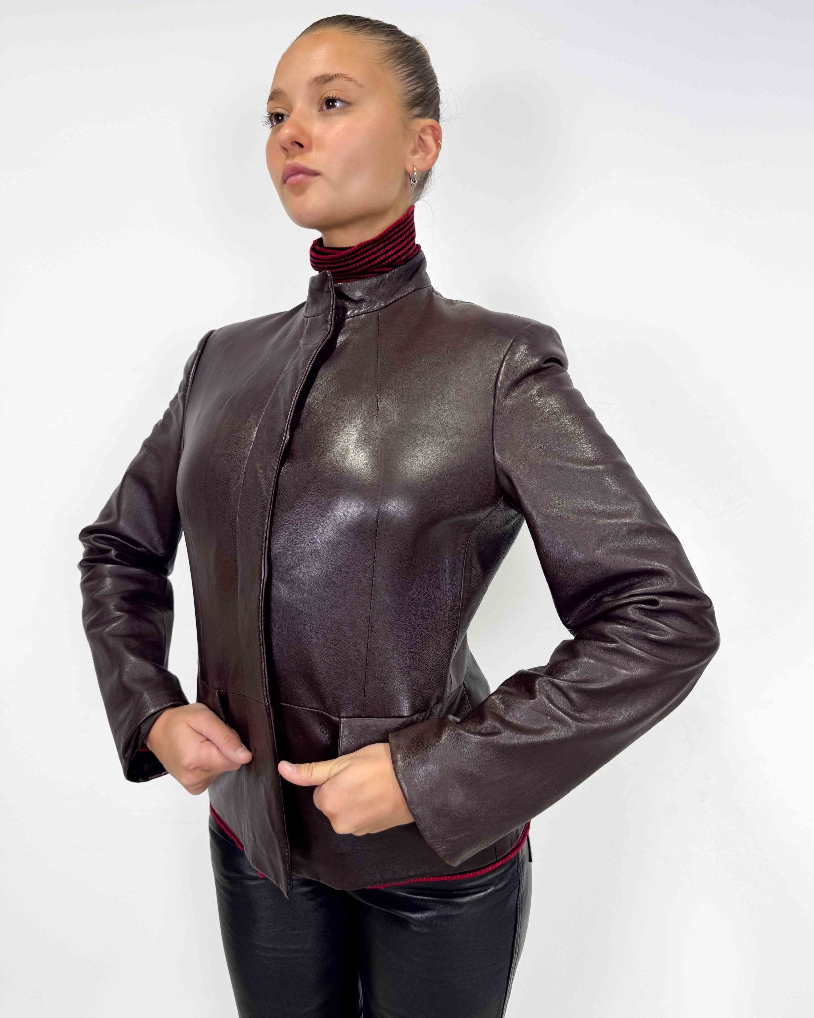 The Rajiya leather jacket - rig vert