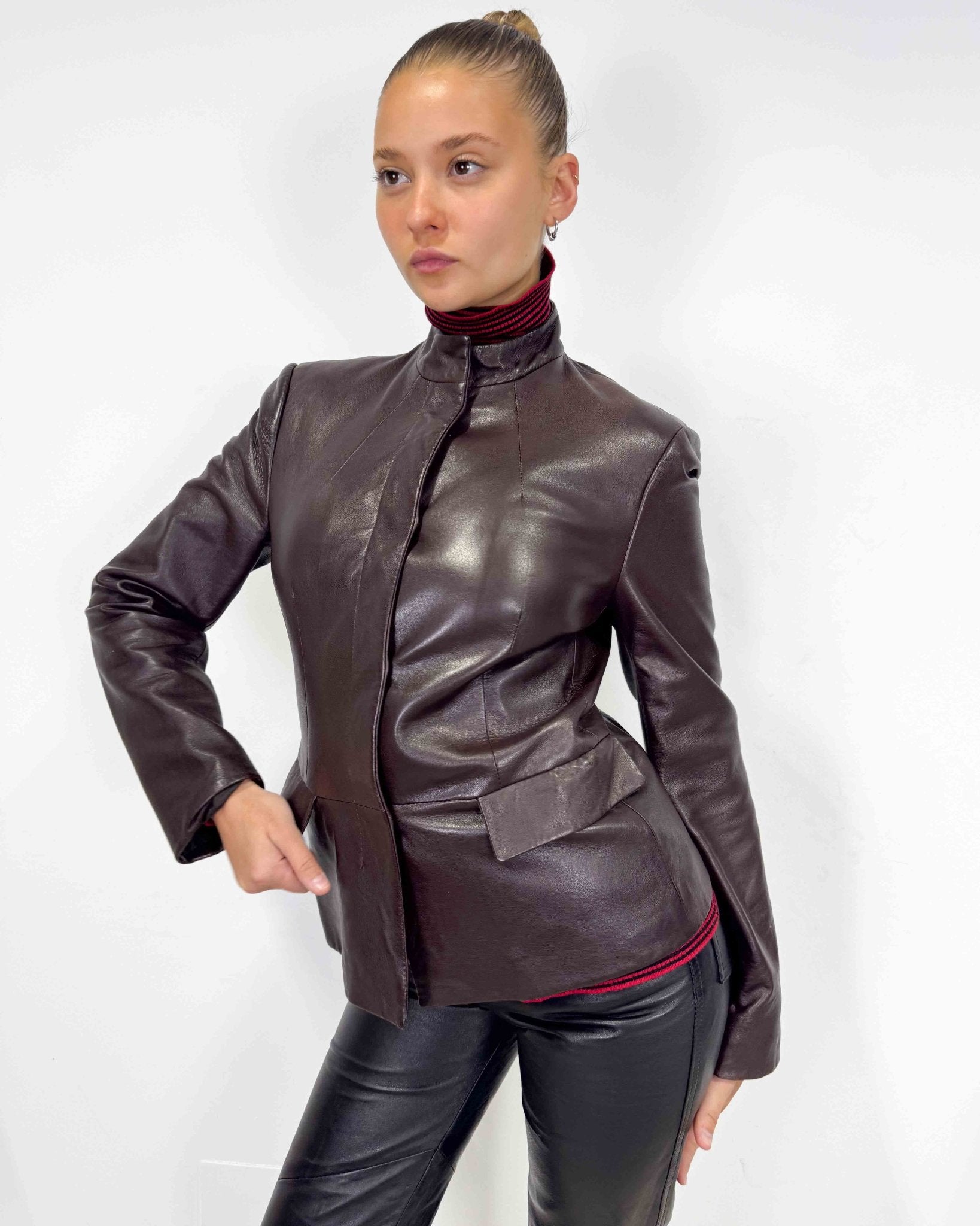The Rajiya leather jacket - rig vert