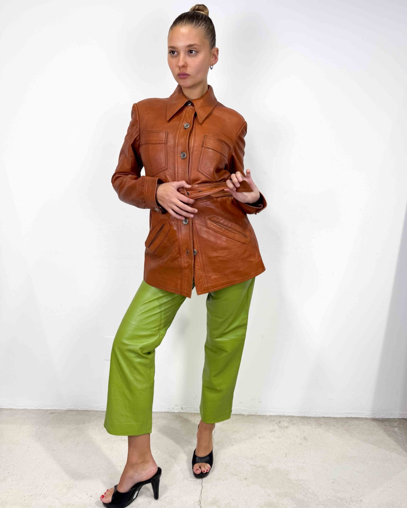 The Roma leather jacket - rig vert