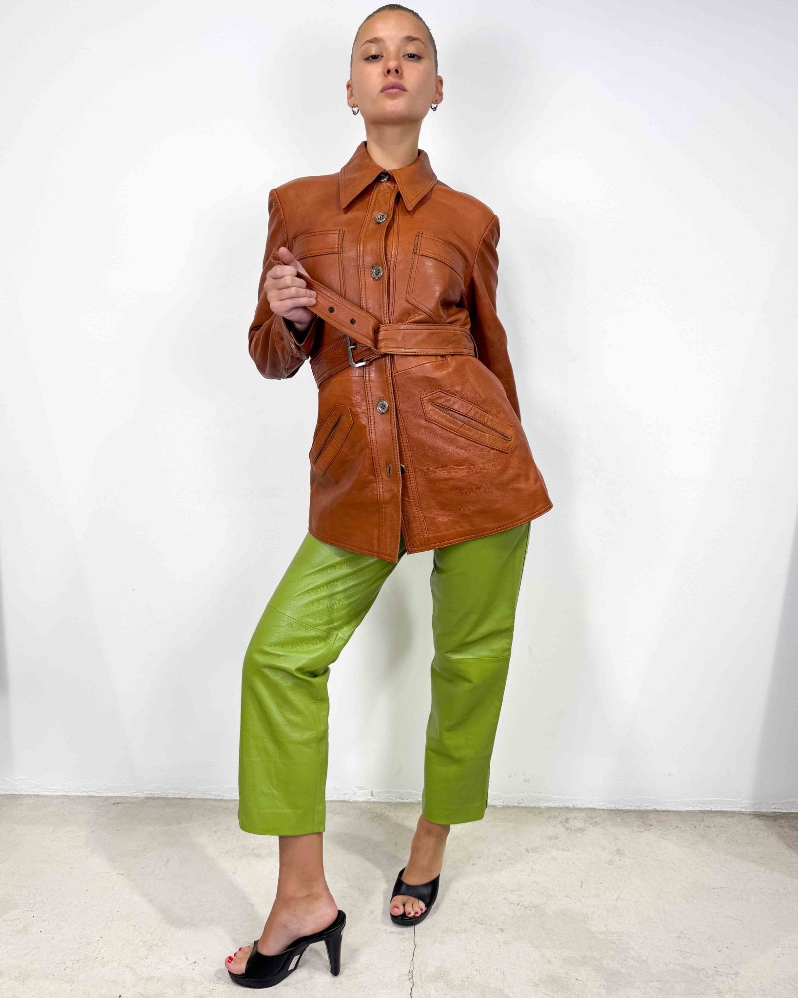 The Roma leather jacket - rig vert