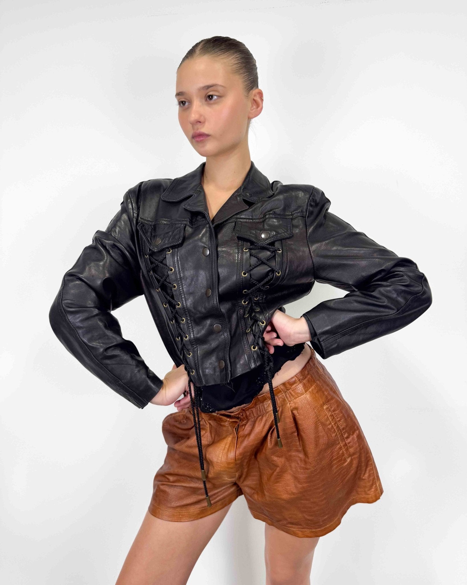 The Rona leather jacket - rig vert