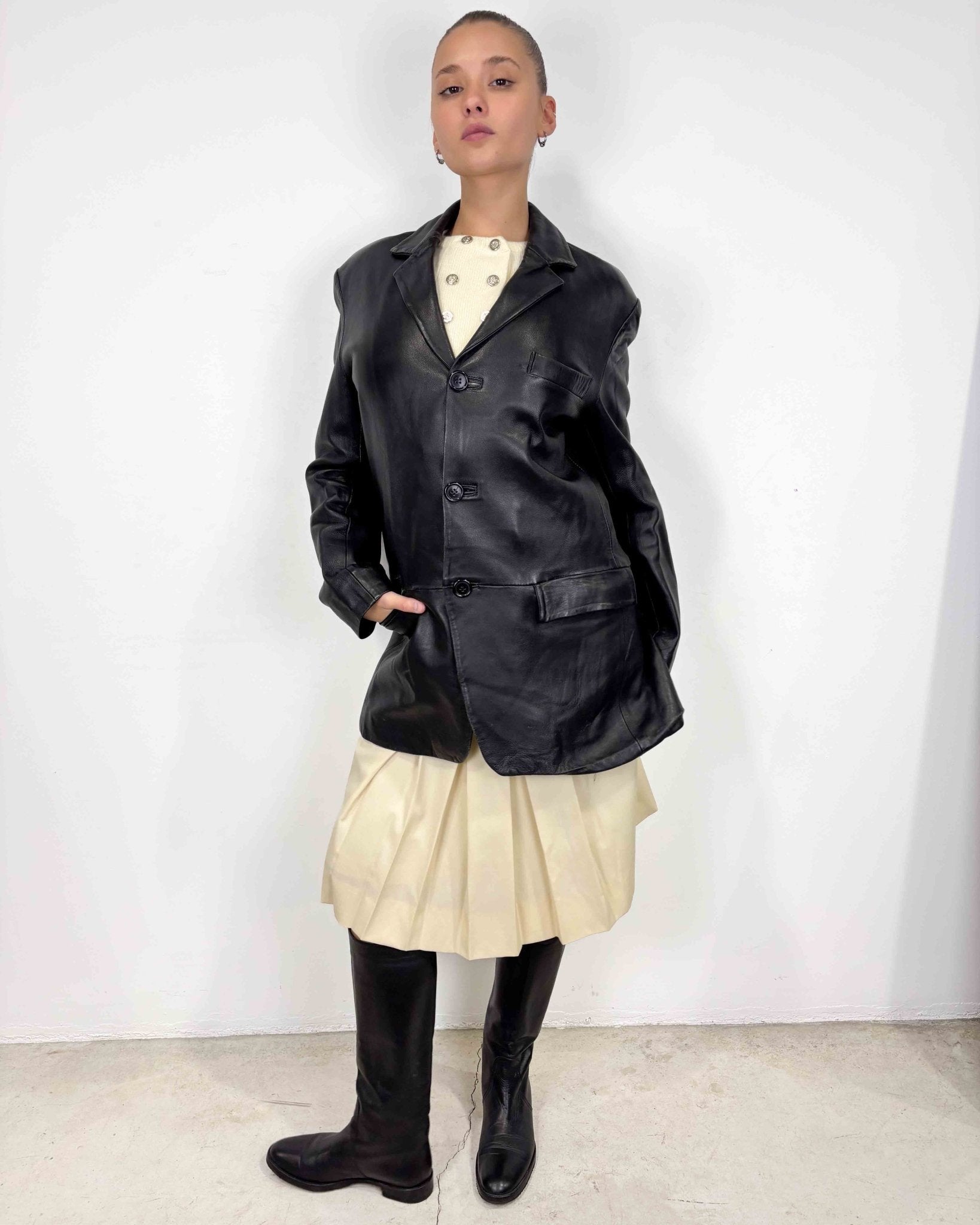 The Rory leather jacket - rig vert