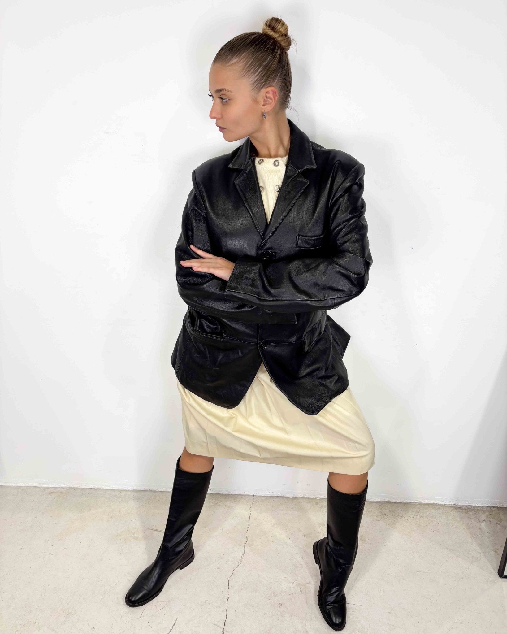 The Rory leather jacket - rig vert