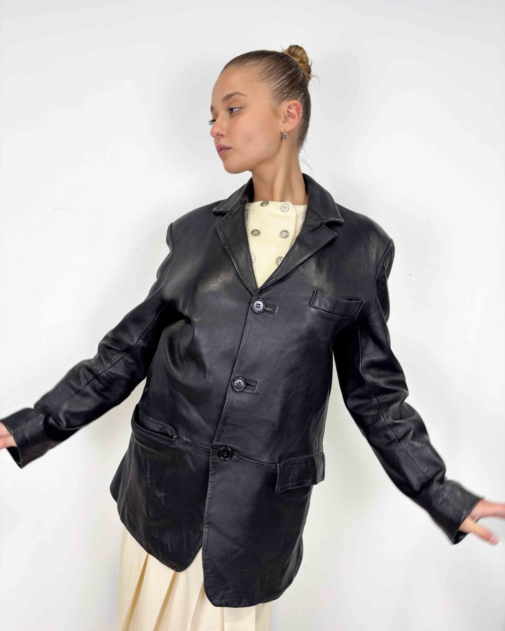 The Rory leather jacket - rig vert