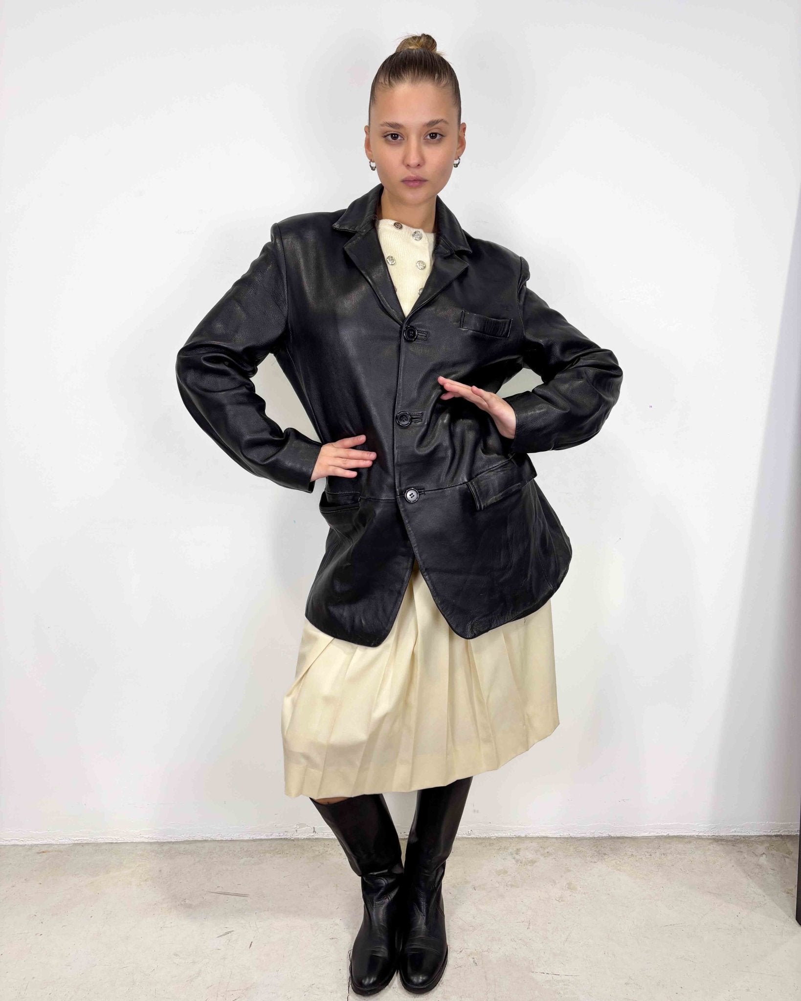 The Rory leather jacket - rig vert