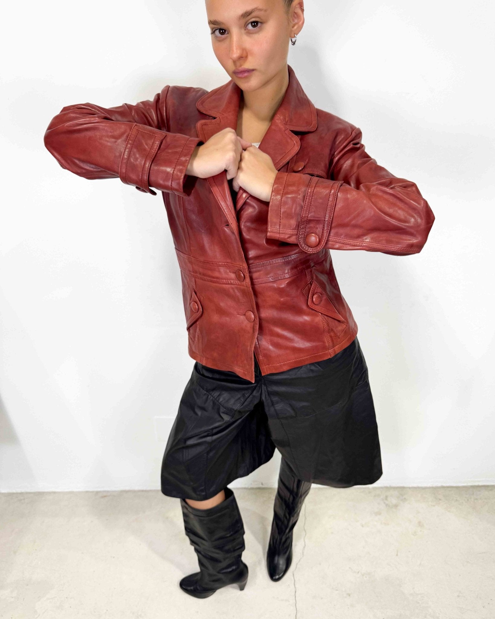 The Rose leather jacket - rig vert