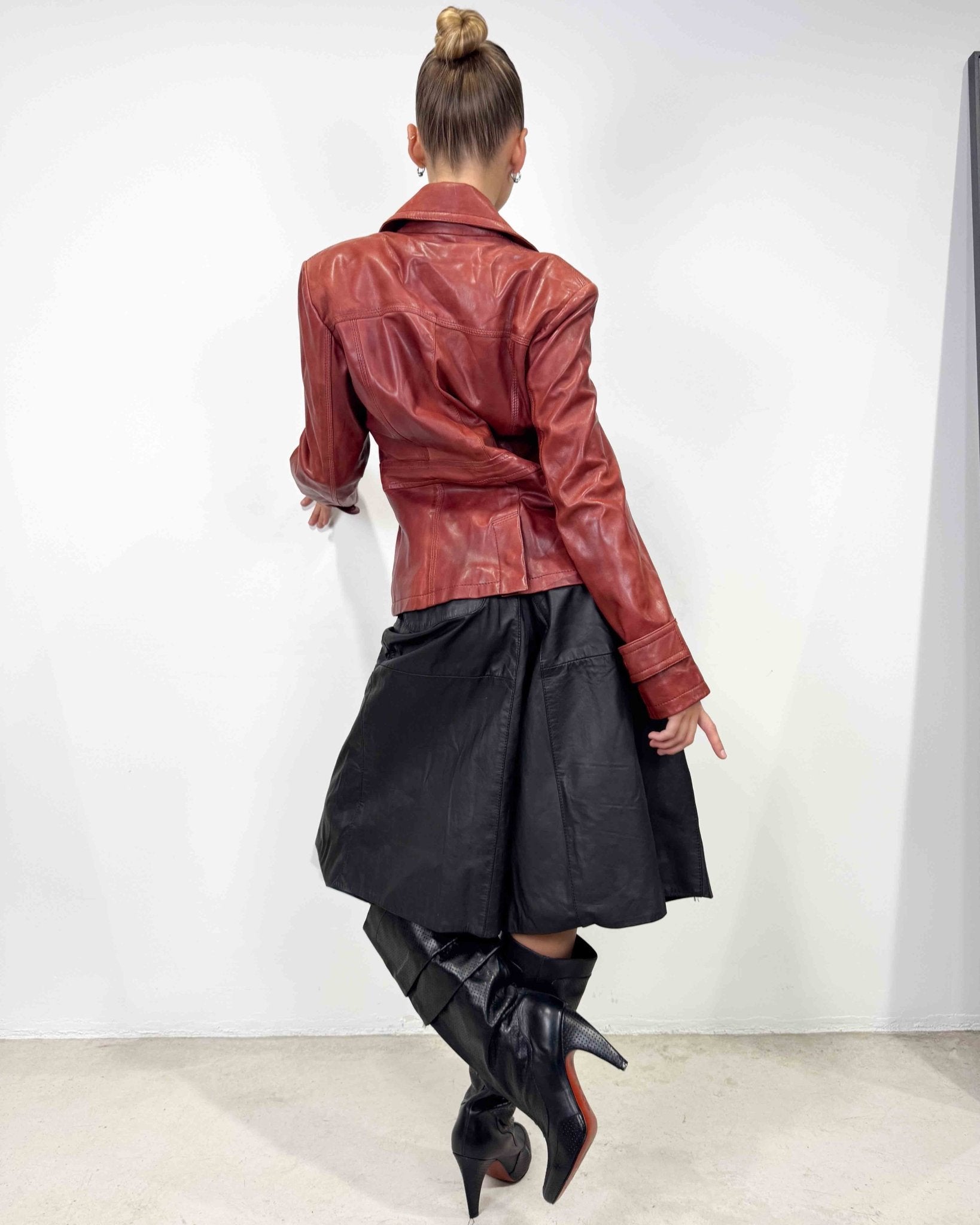 The Rose leather jacket - rig vert