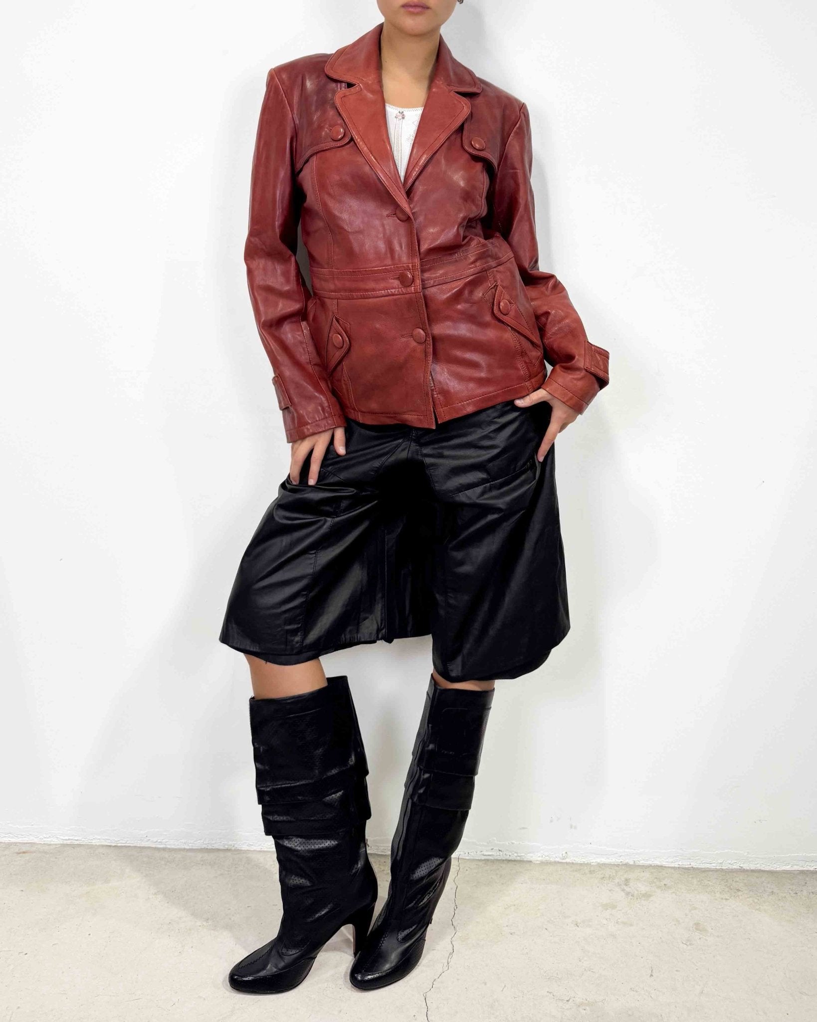 The Rose leather jacket - rig vert