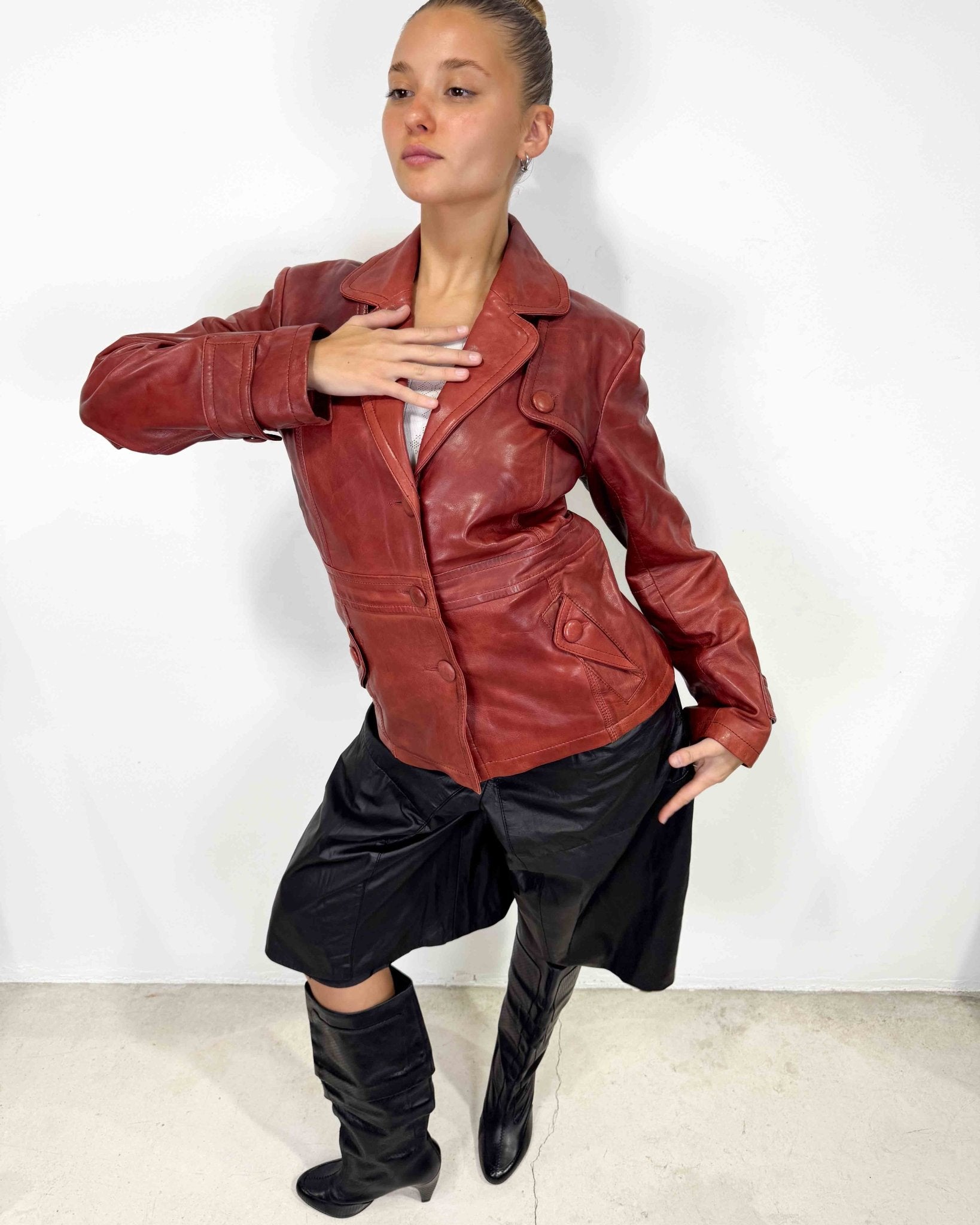 The Rose leather jacket - rig vert