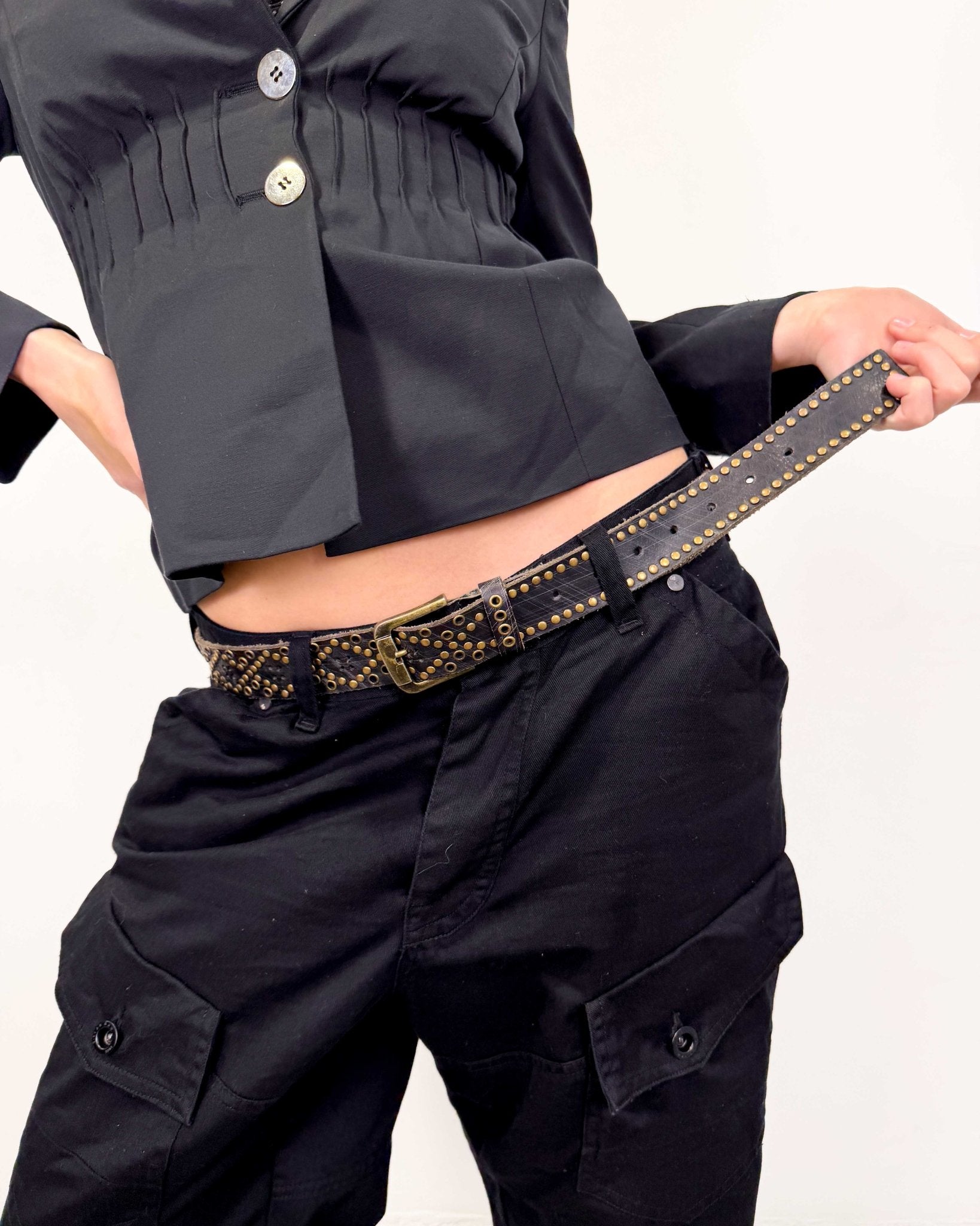 The Ruby leather belt - rig vert