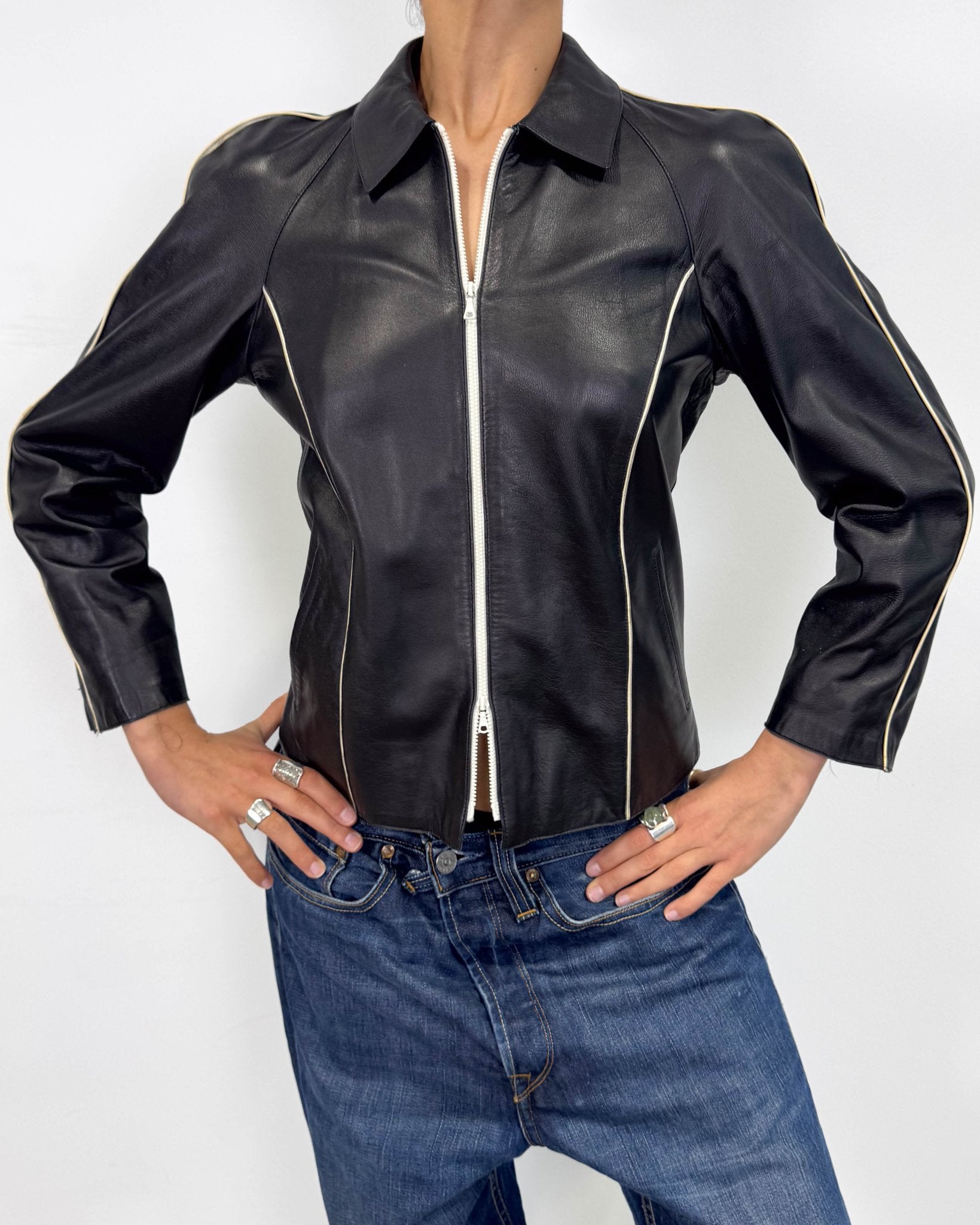 The Samantha leather jacket - rig vert