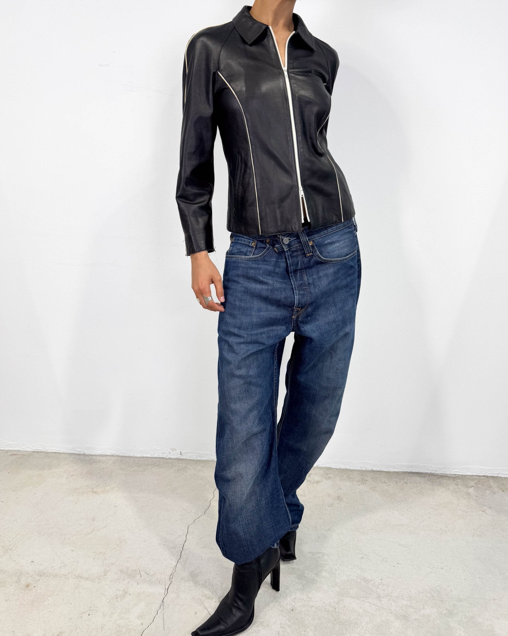 The Samantha leather jacket - rig vert