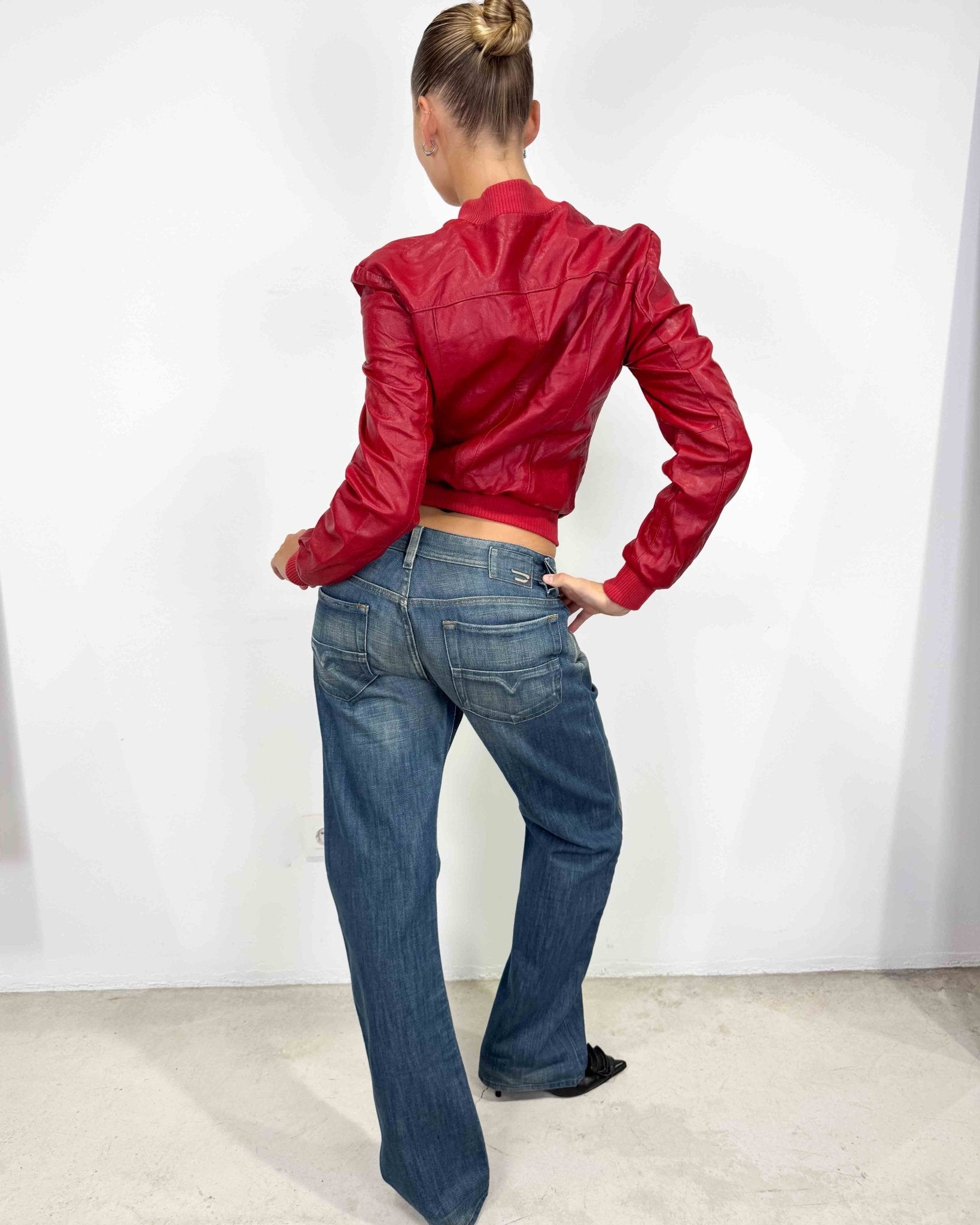 The Sandra leather jacket - rig vert