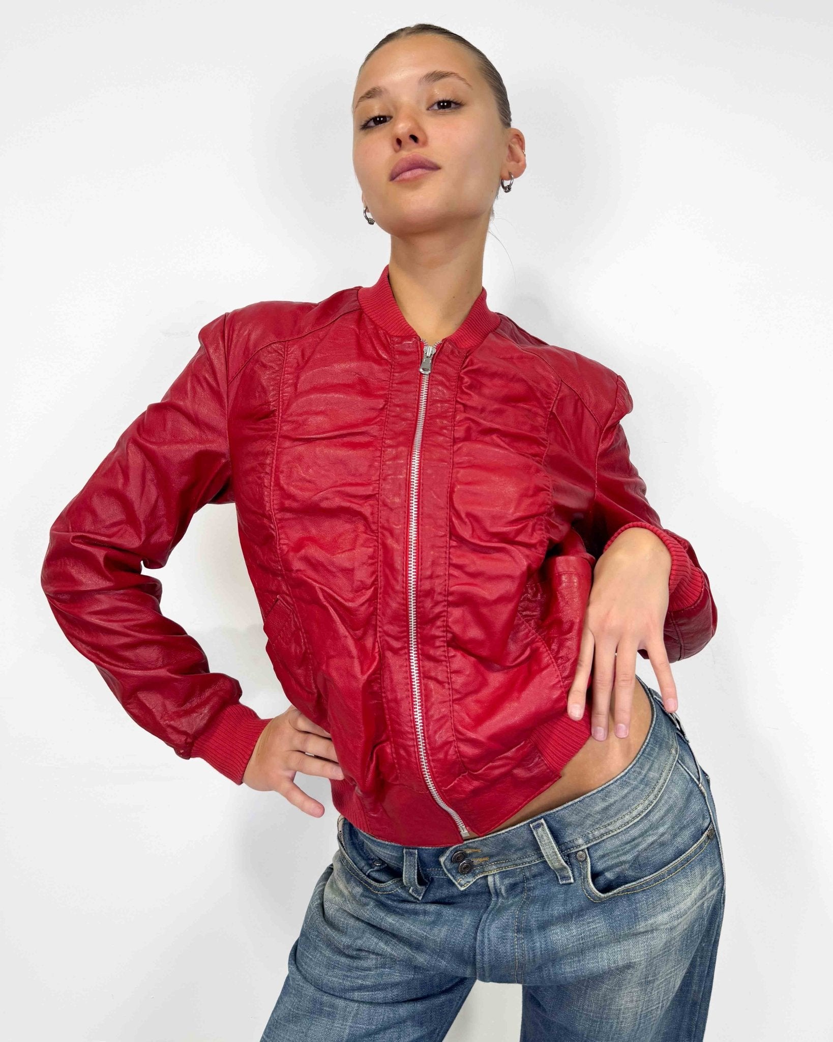 The Sandra leather jacket - rig vert