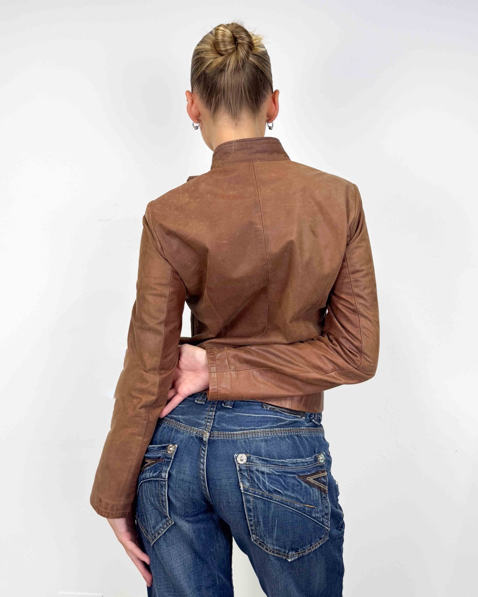 The Sarah leather jacket - rig vert