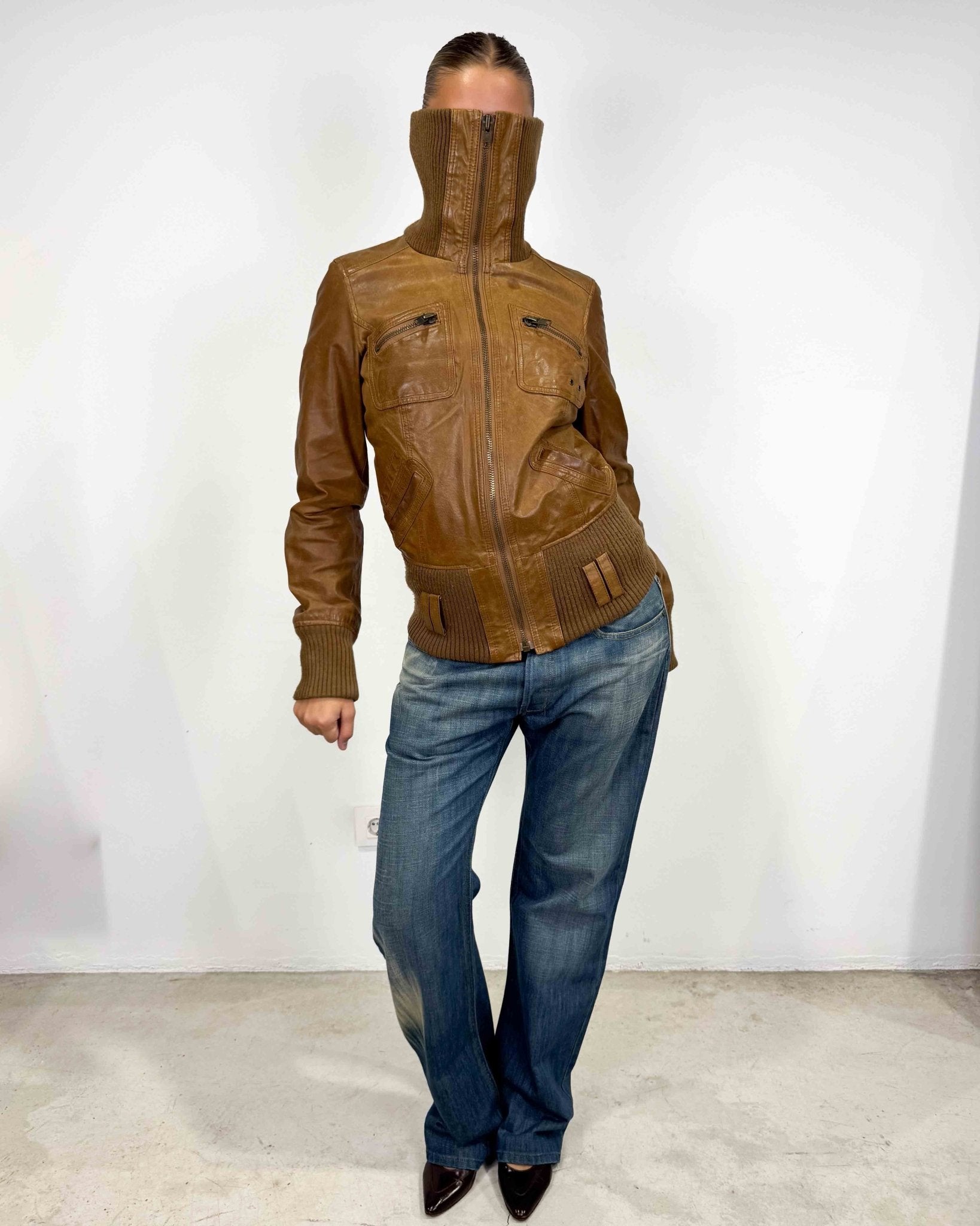 The Sasha leather jacket - rig vert
