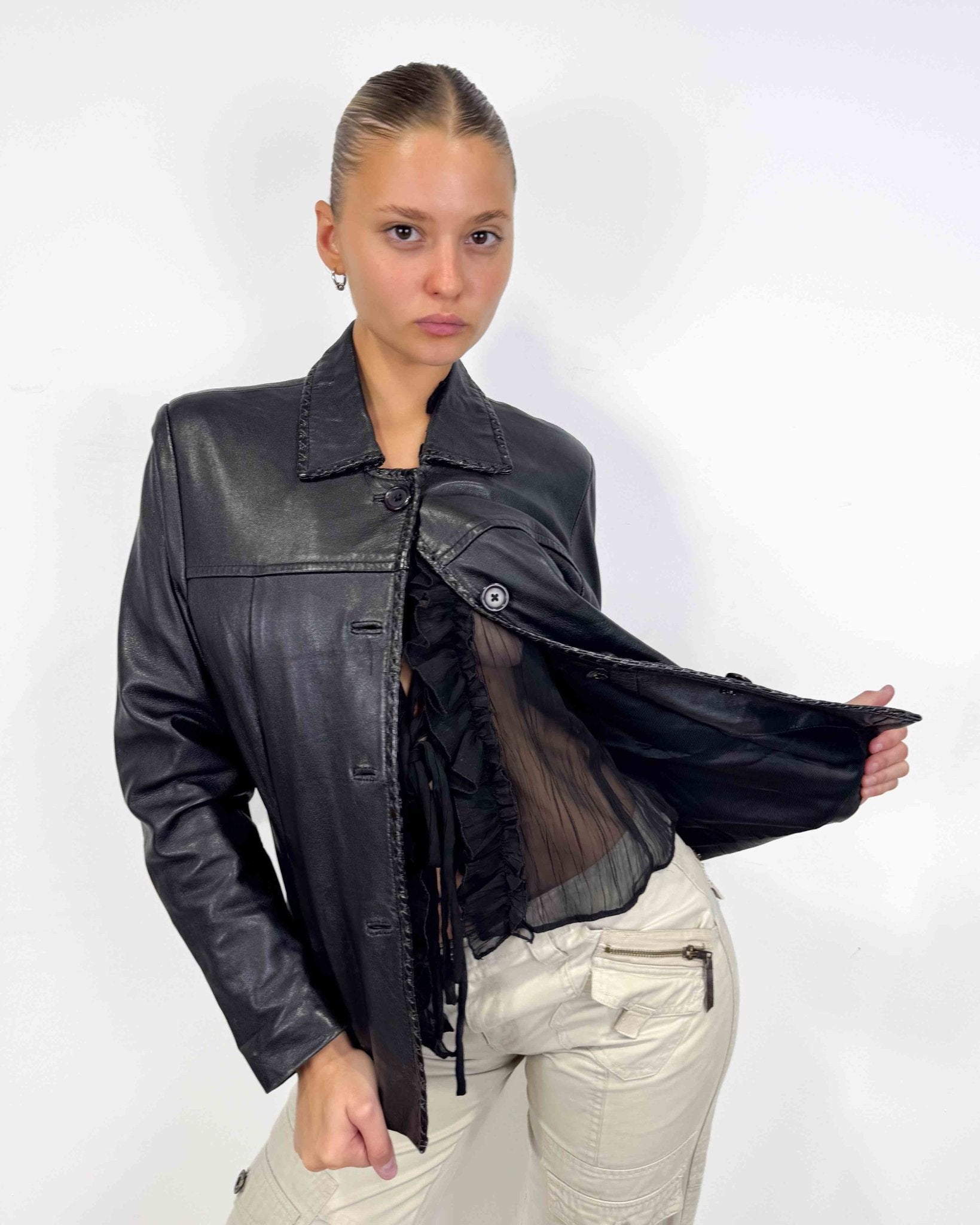 The Sidney leather jacket - rig vert