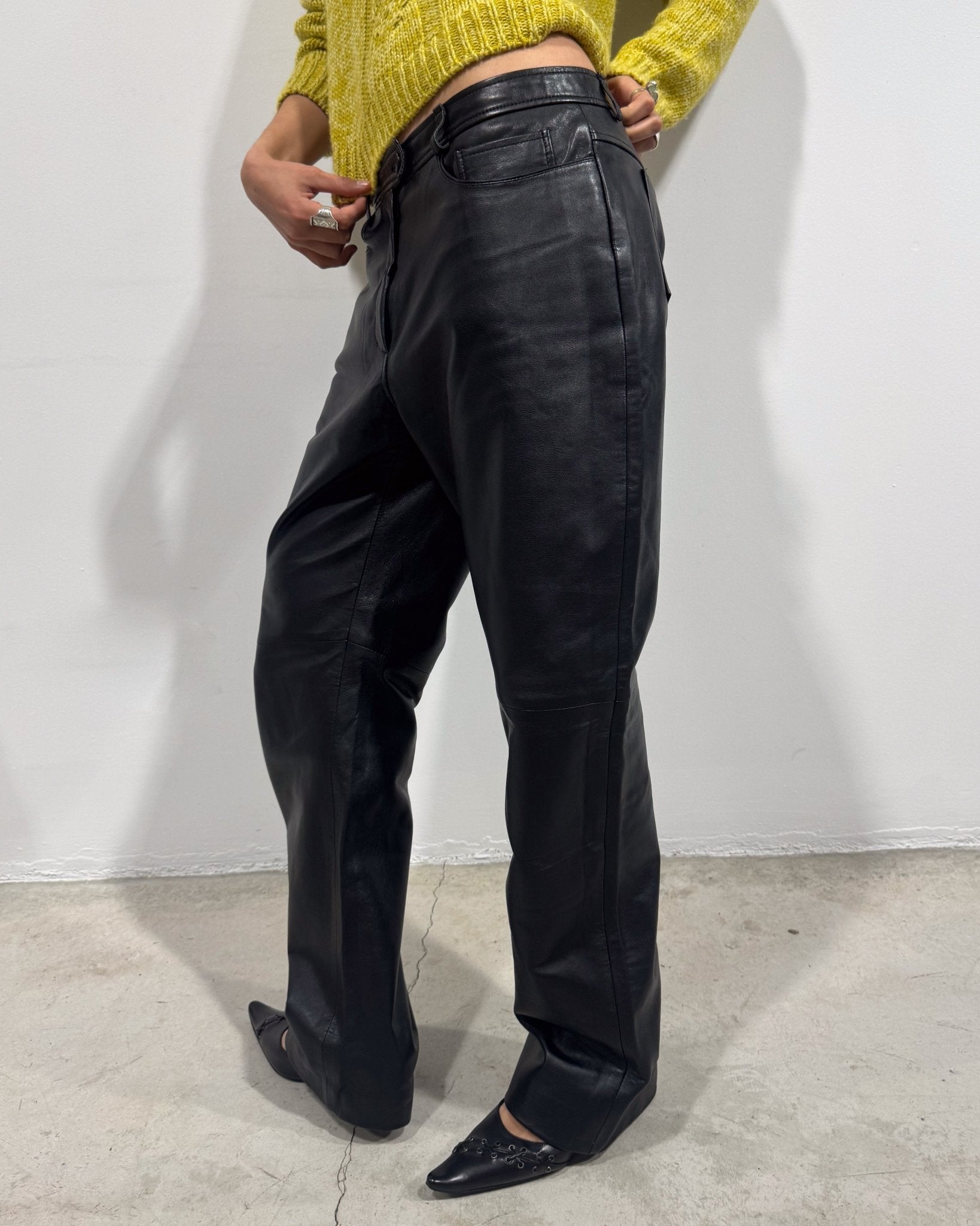 The Sivan leather pants - rig vert