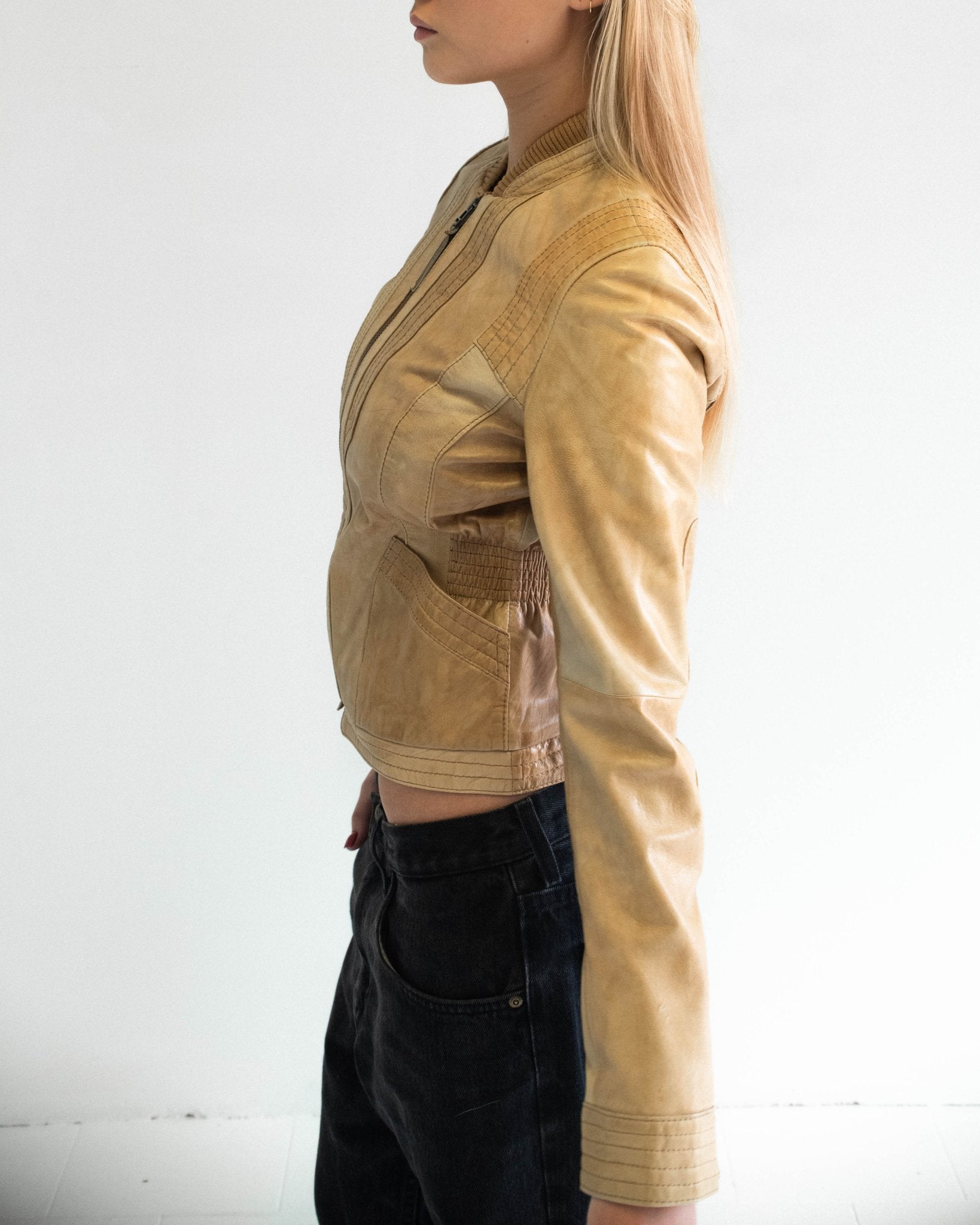 The Solène leather jacket - rig vert