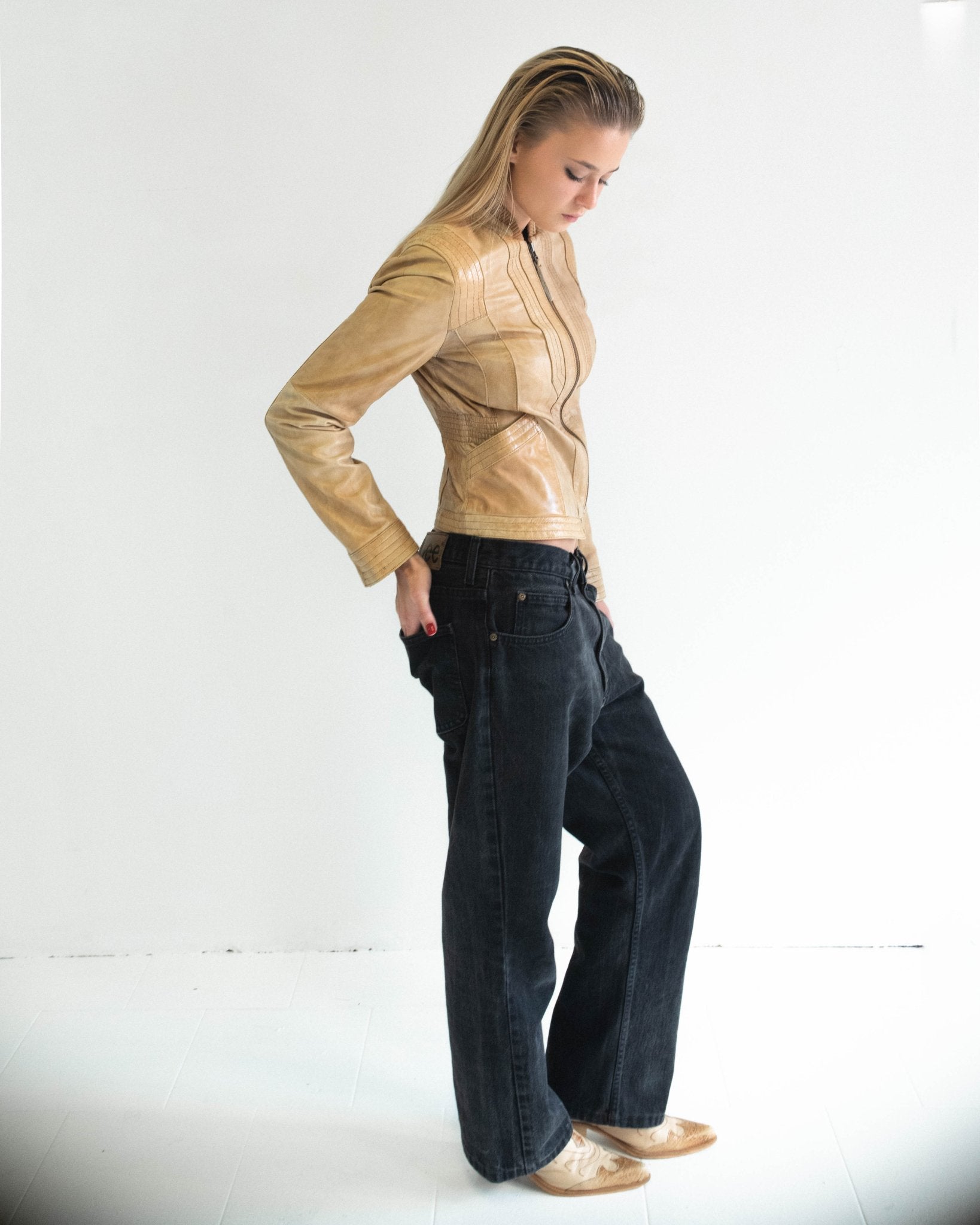 The Solène leather jacket - rig vert