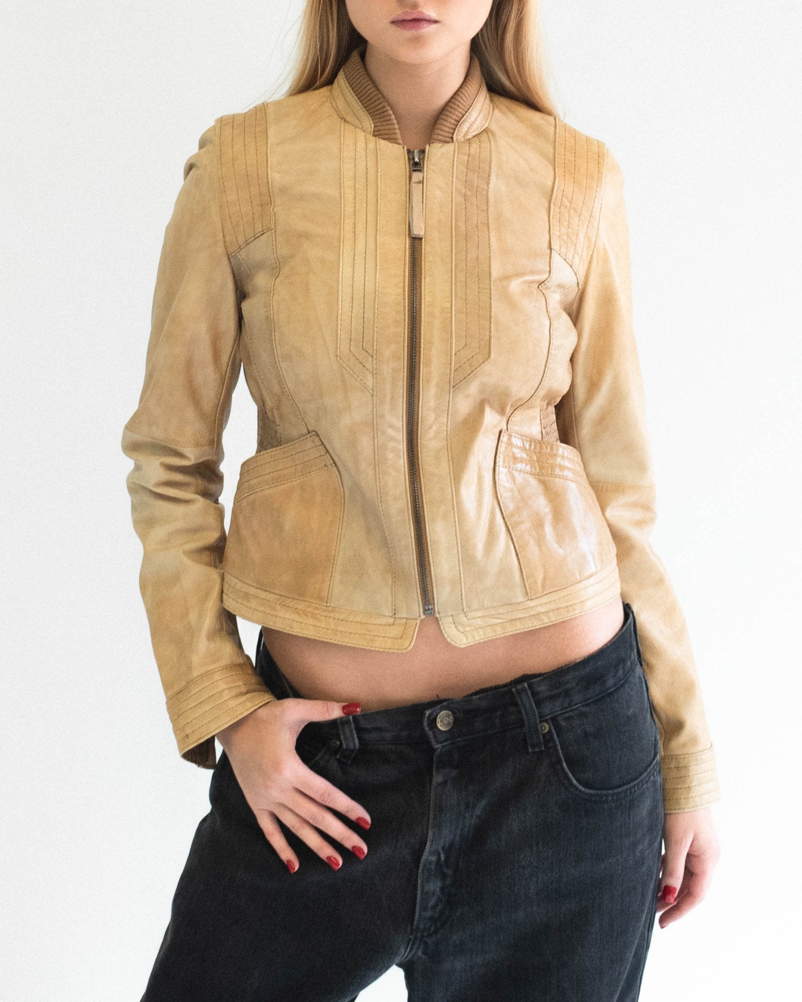 The Solène leather jacket - rig vert