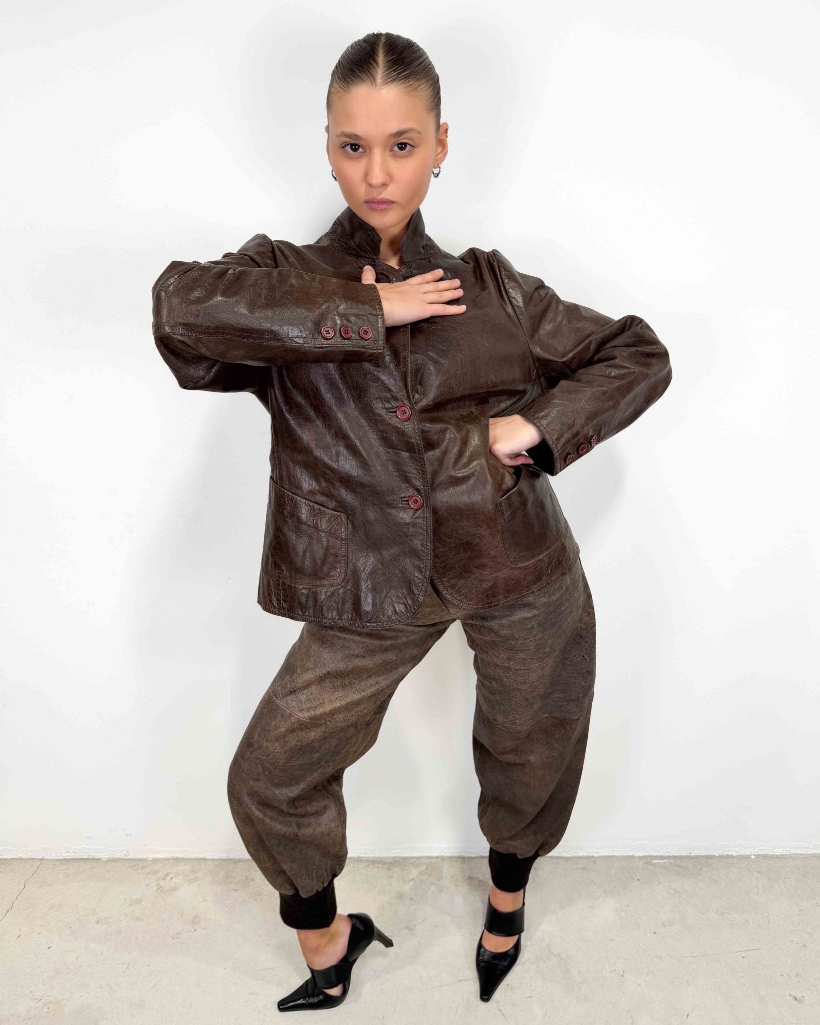 The Sonia leather jacket - rig vert