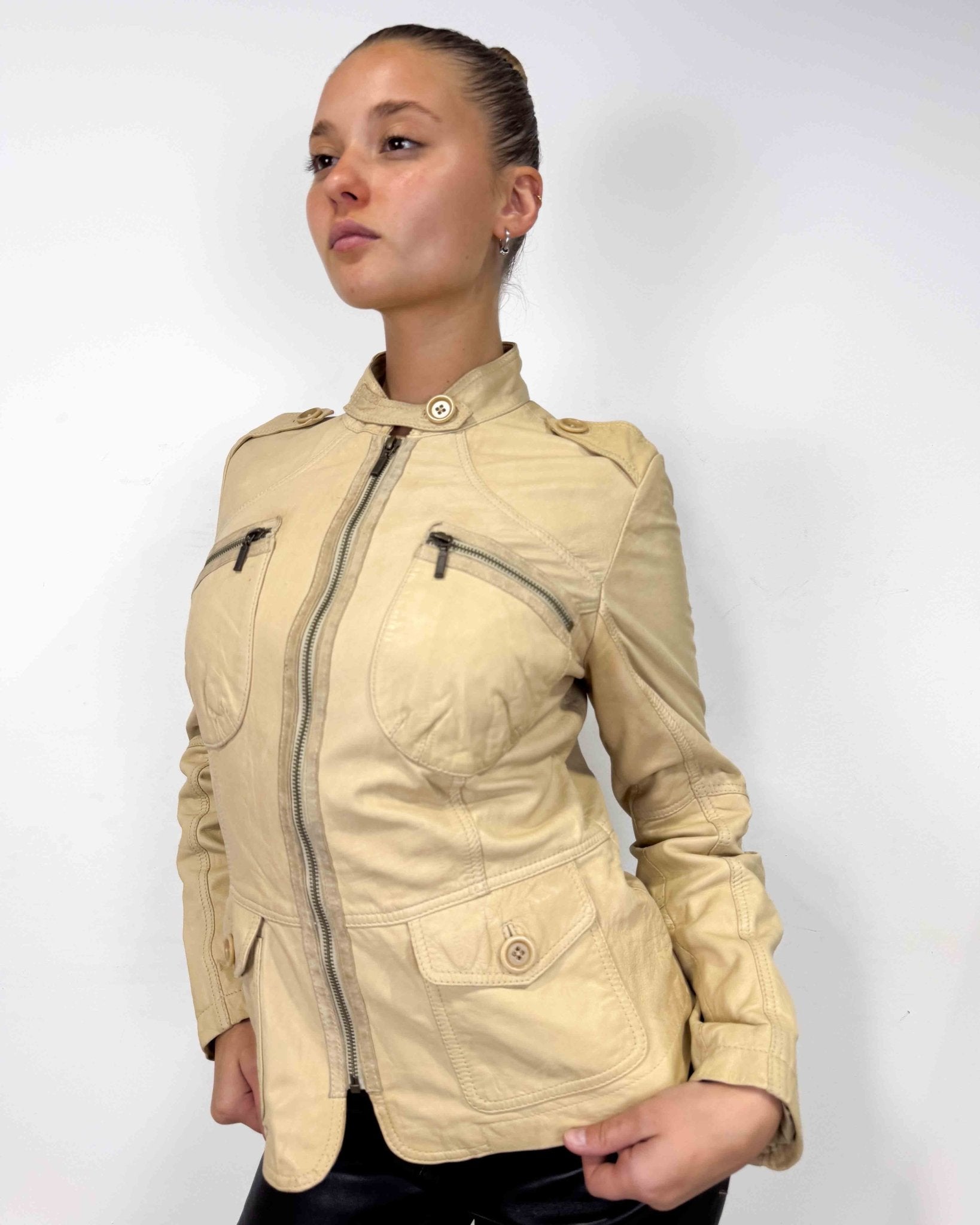 The Sri leather jacket - rig vert