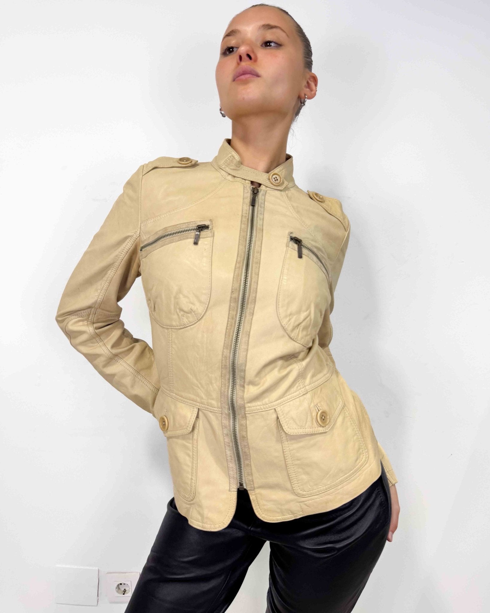 The Sri leather jacket - rig vert