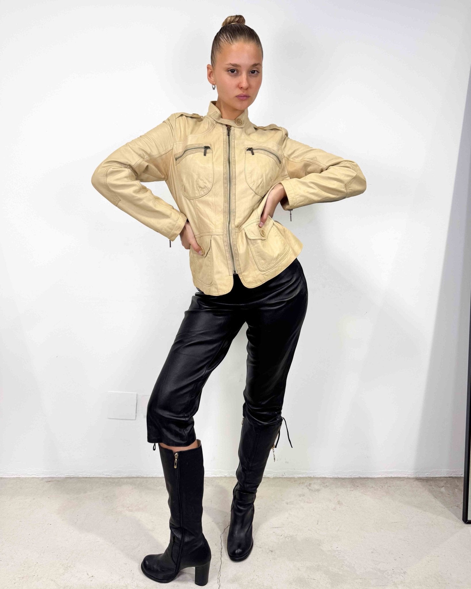 The Sri leather jacket - rig vert