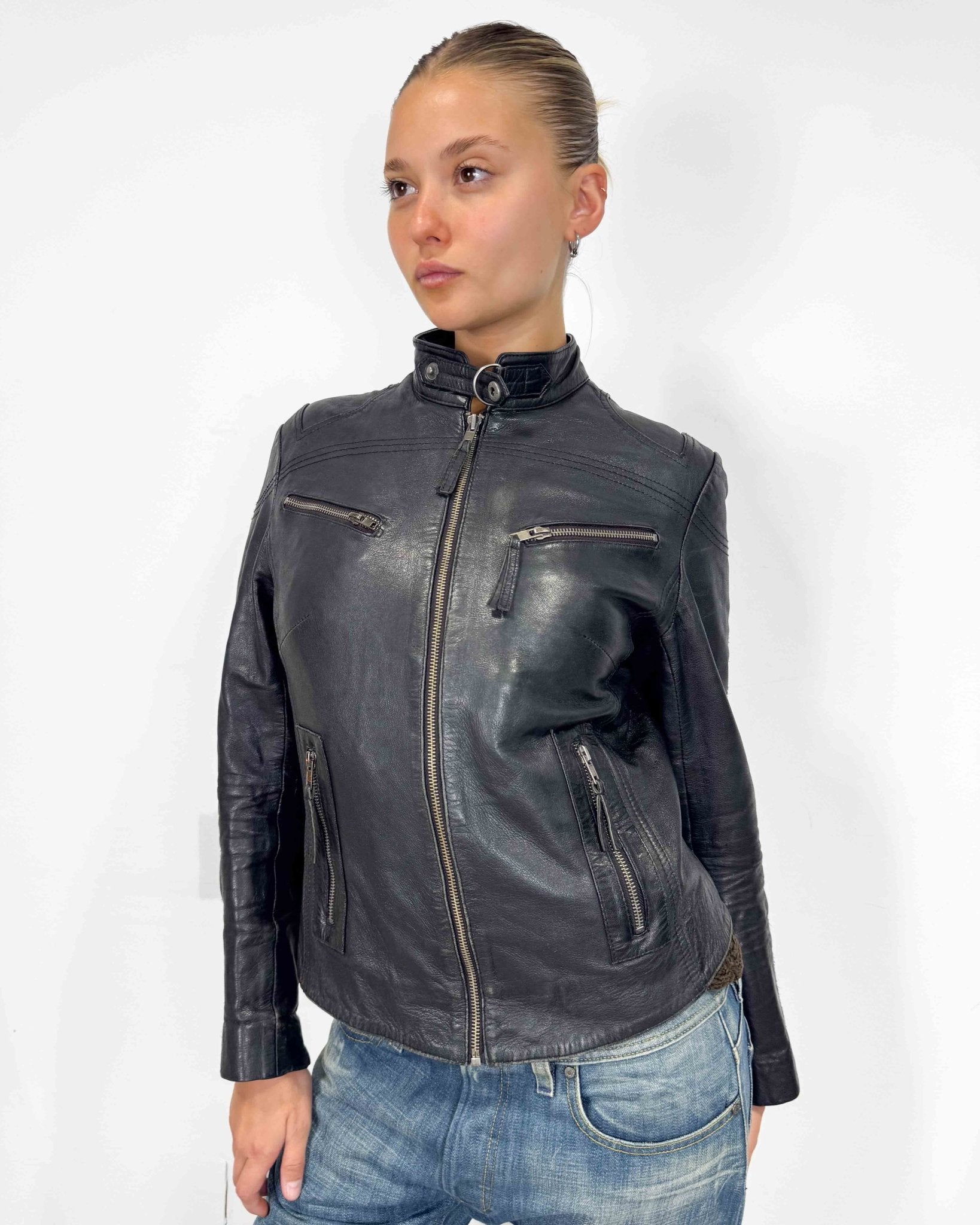 The Suhair leather jacket - rig vert
