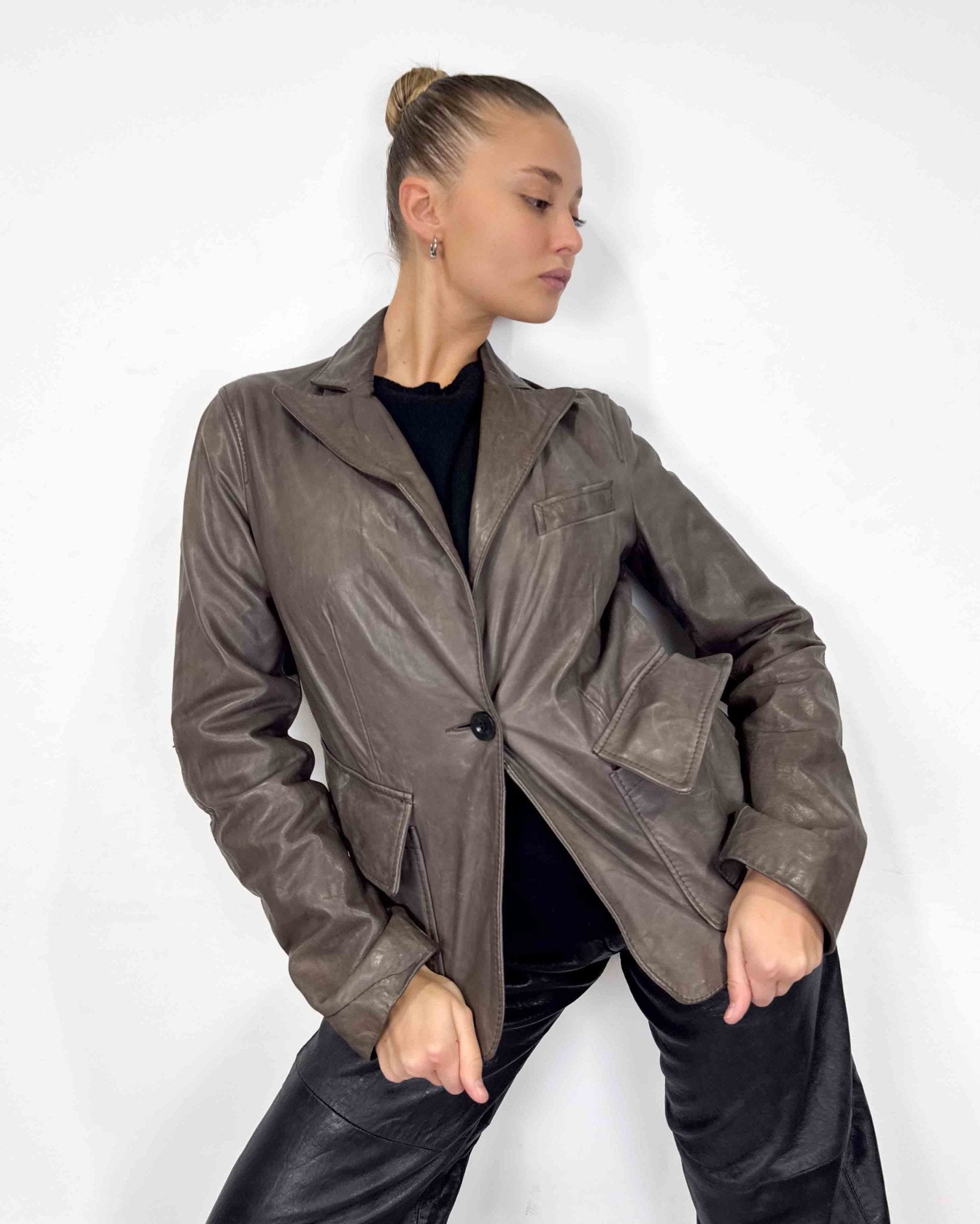 The Tally leather jacket - rig vert