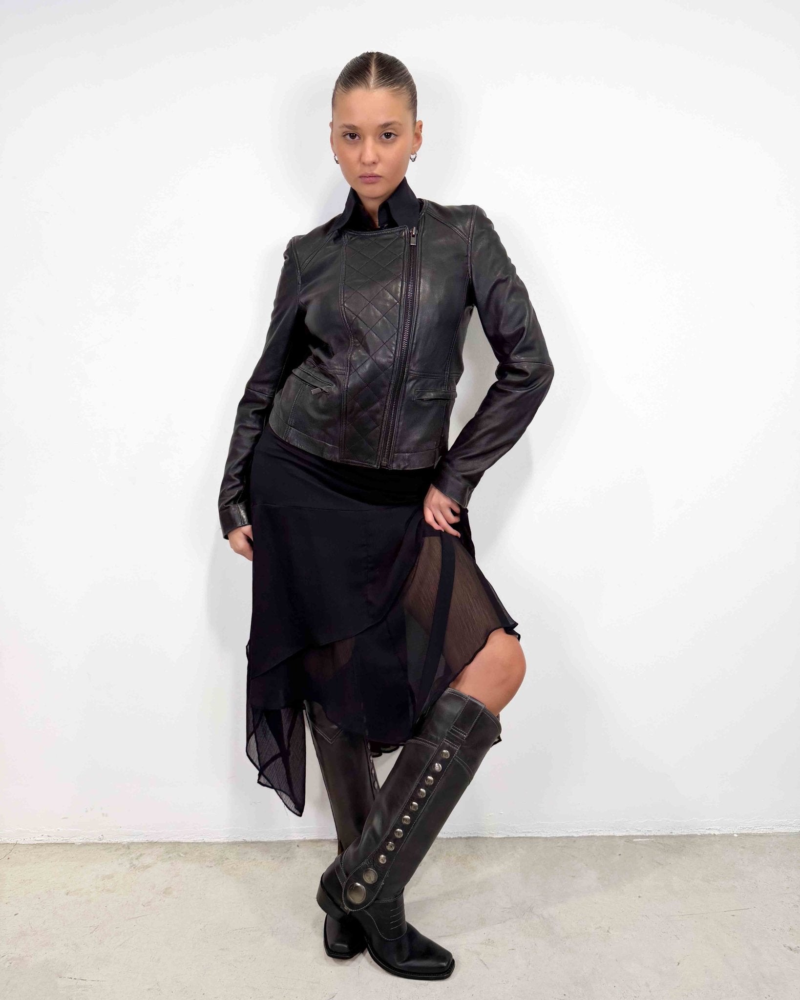 The Tamara leather jacket - rig vert