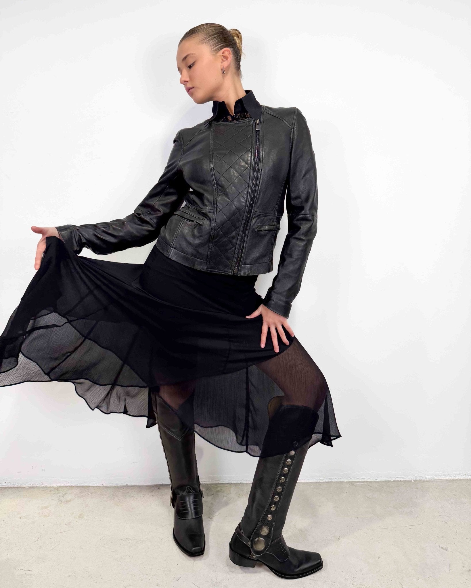 The Tamara leather jacket - rig vert