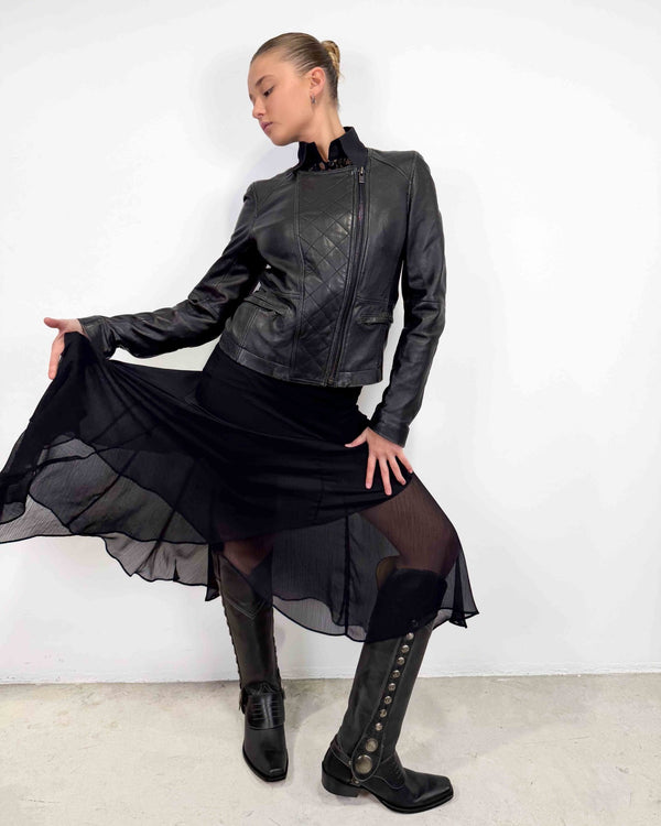 The Tamara leather jacket - rig vert