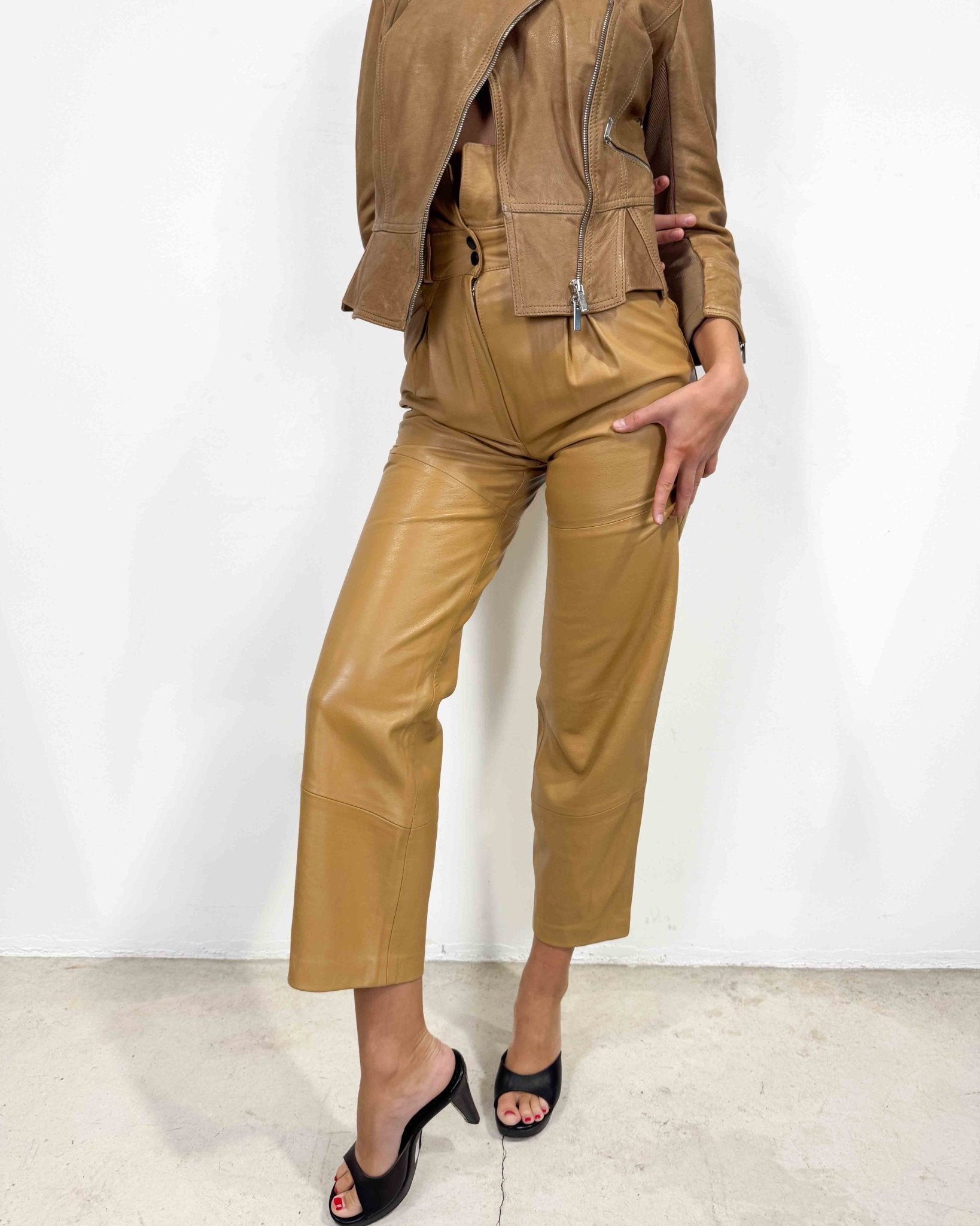The Tamara leather pants - rig vert