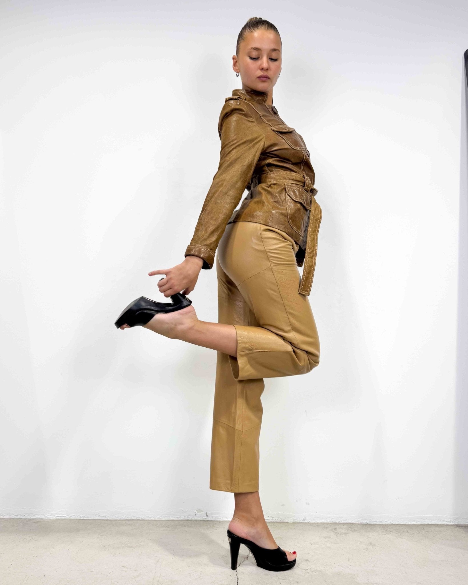 The Tamara leather pants - rig vert