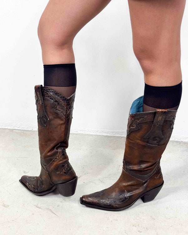 The Tania leather boots - rig vert
