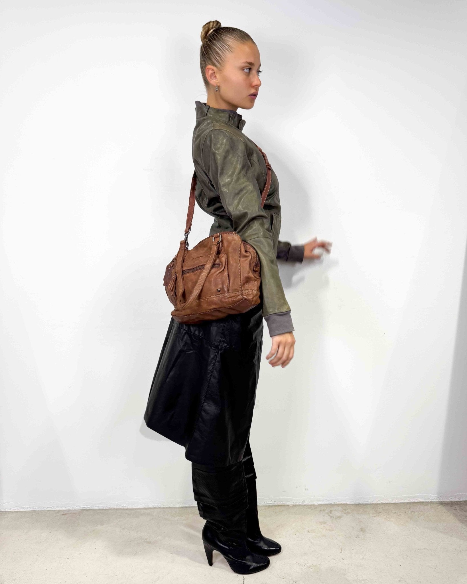 The Tati leather jacket - rig vert