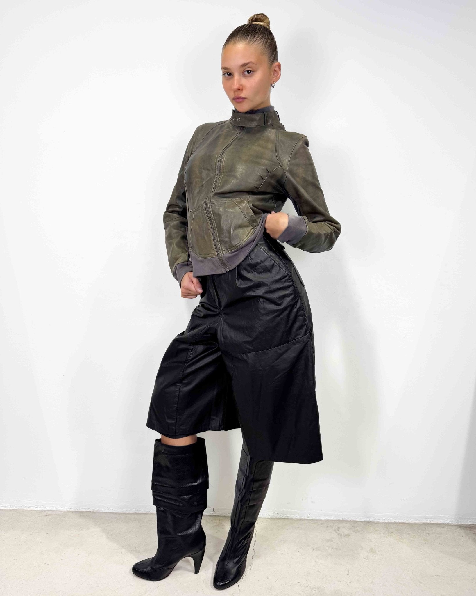 The Tati leather jacket - rig vert