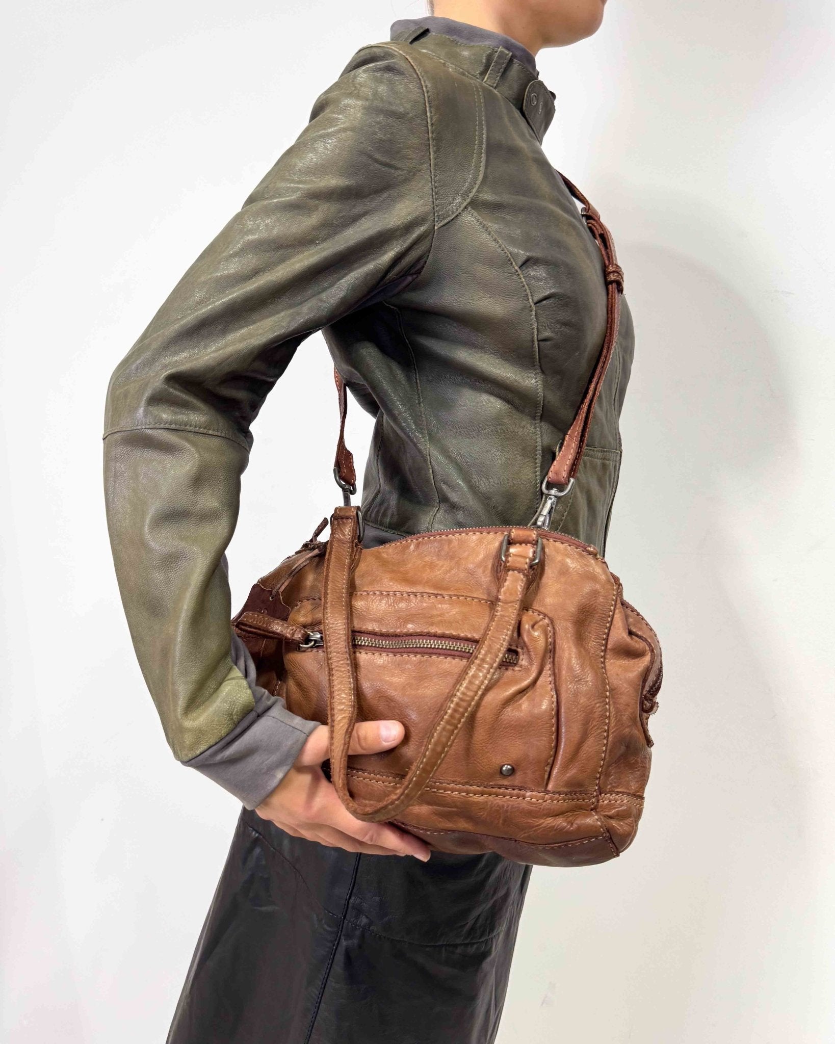 The Tati leather jacket - rig vert