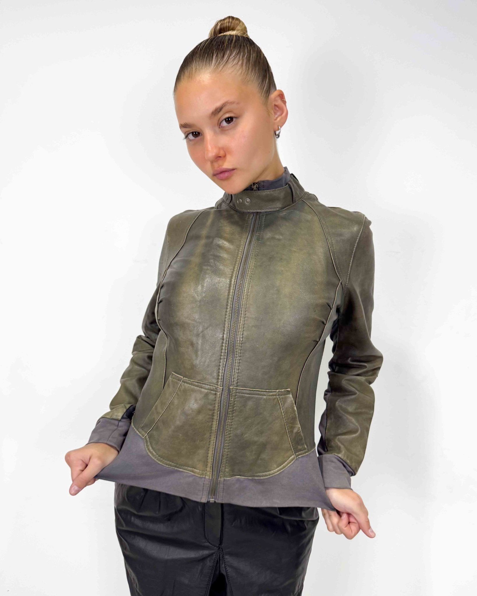 The Tati leather jacket - rig vert