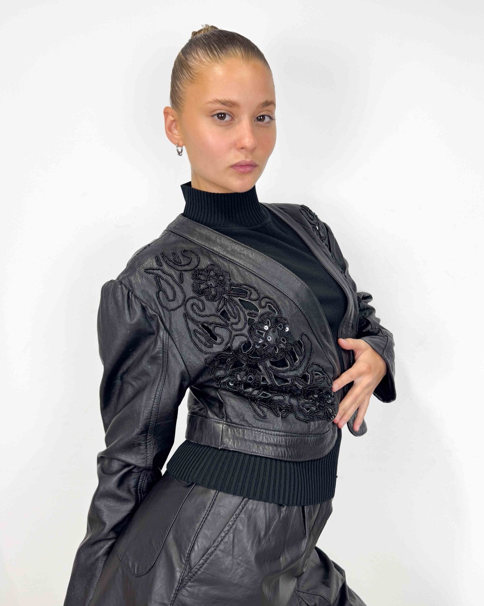 The Tiffany leather jacket - rig vert