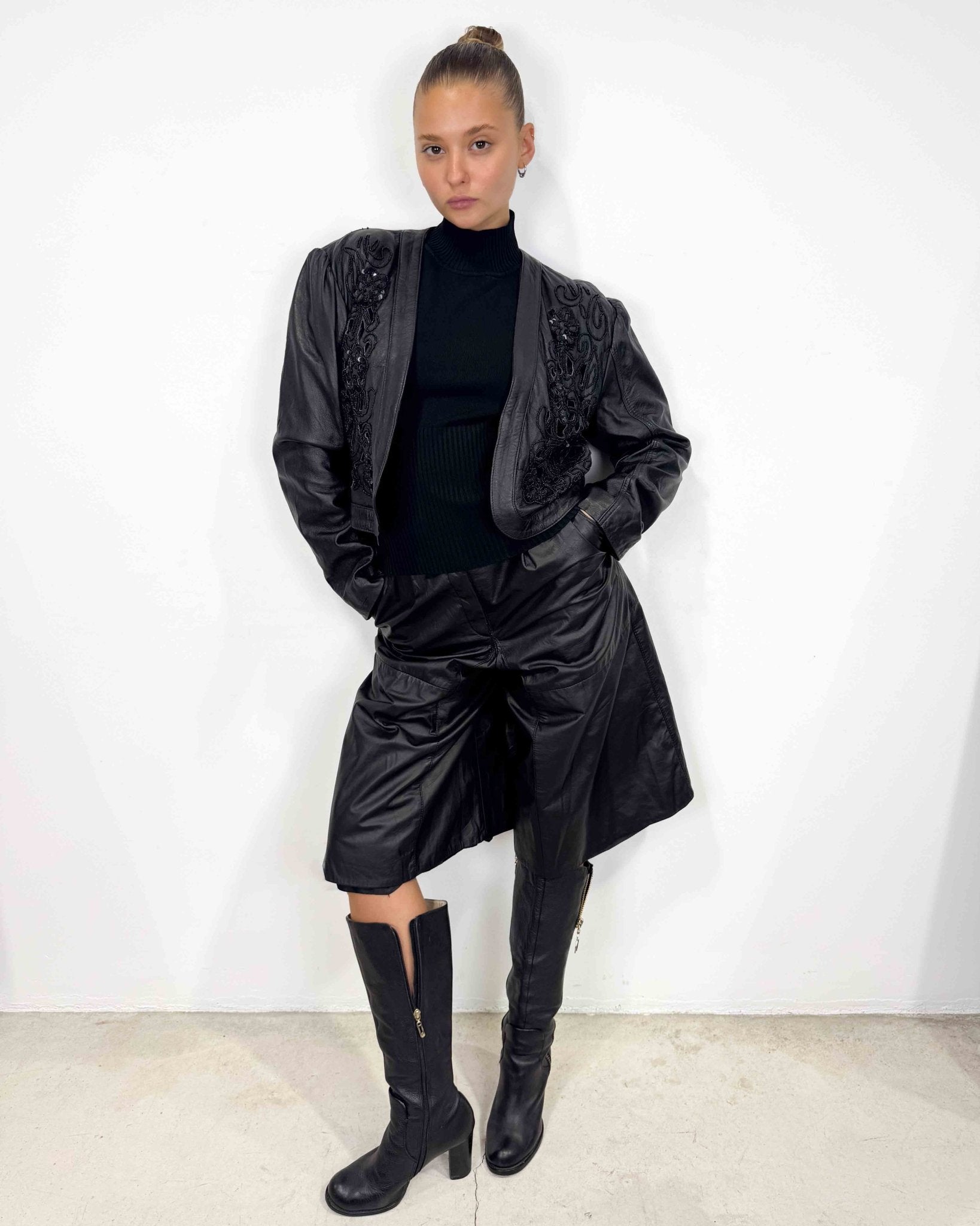 The Tiffany leather jacket - rig vert