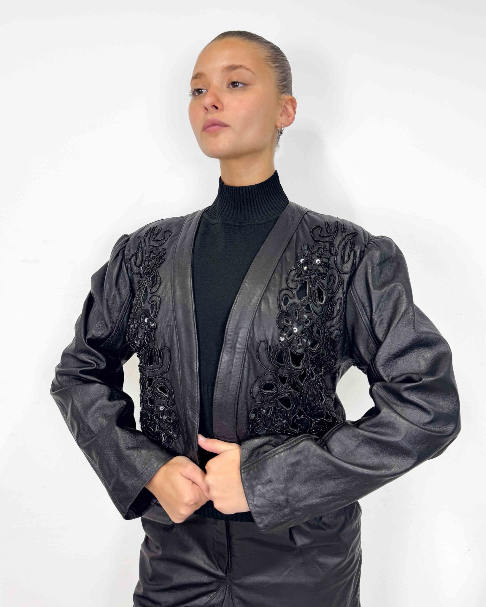 The Tiffany leather jacket - rig vert