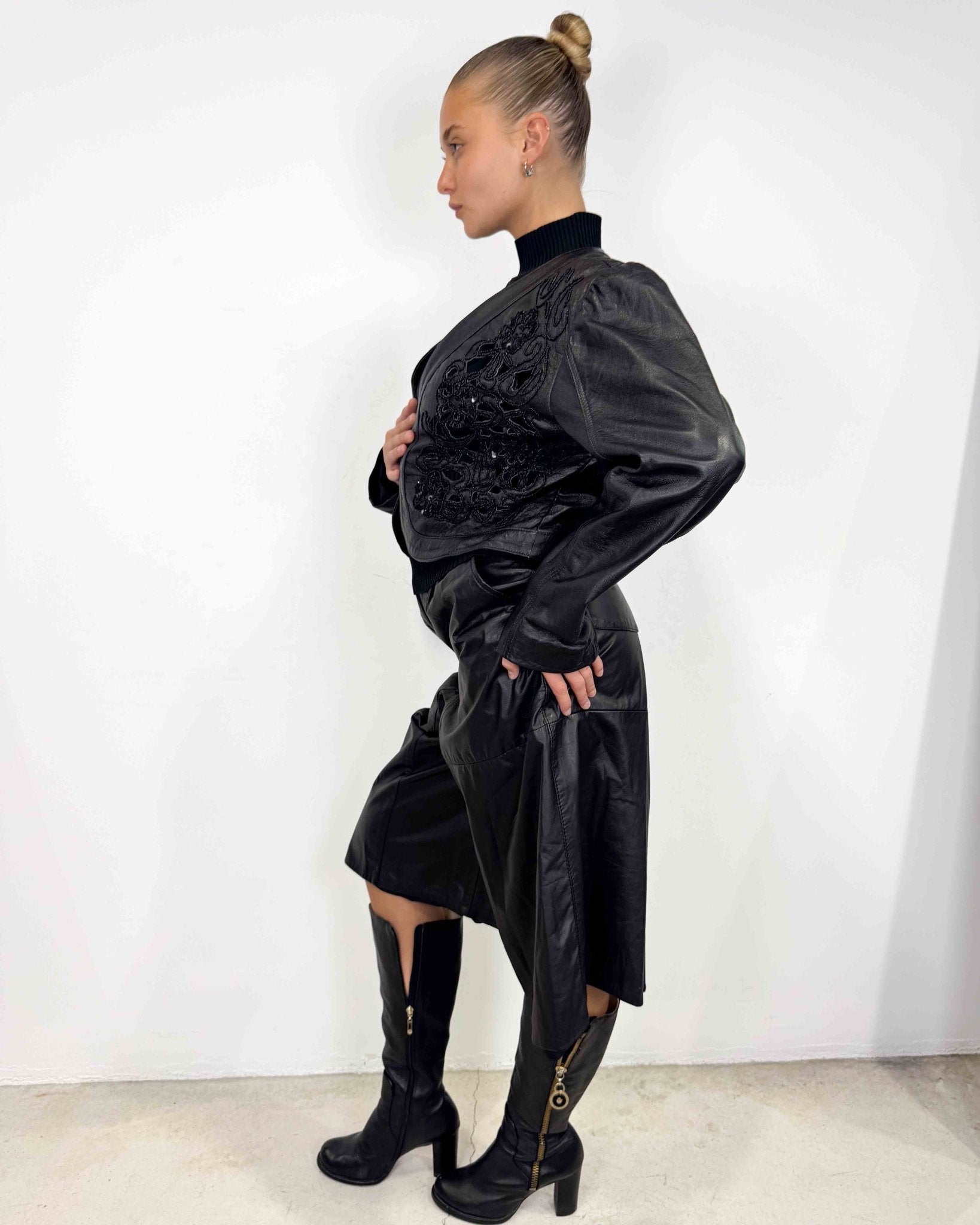 The Tiffany leather jacket - rig vert