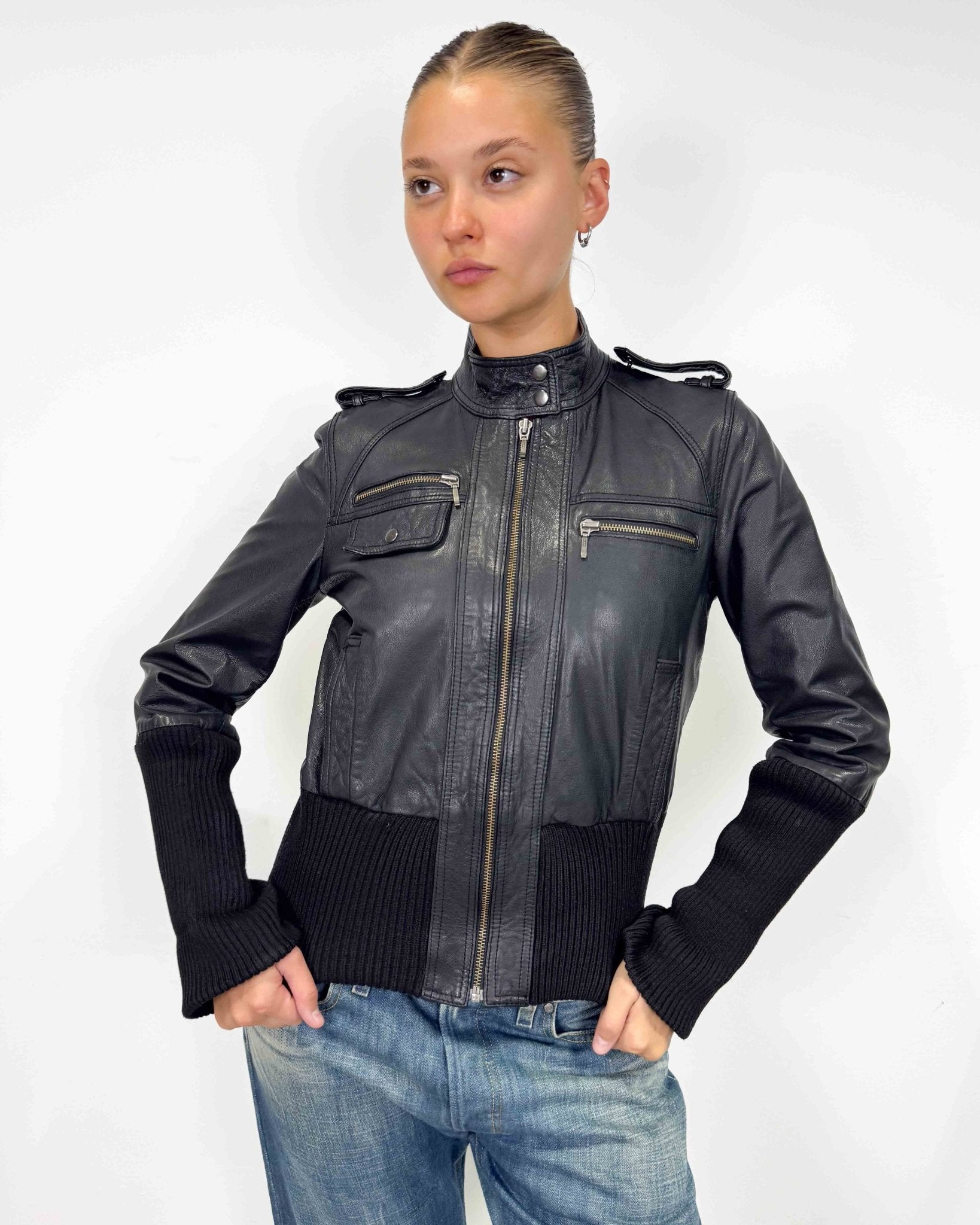 The Vina leather jacket - rig vert