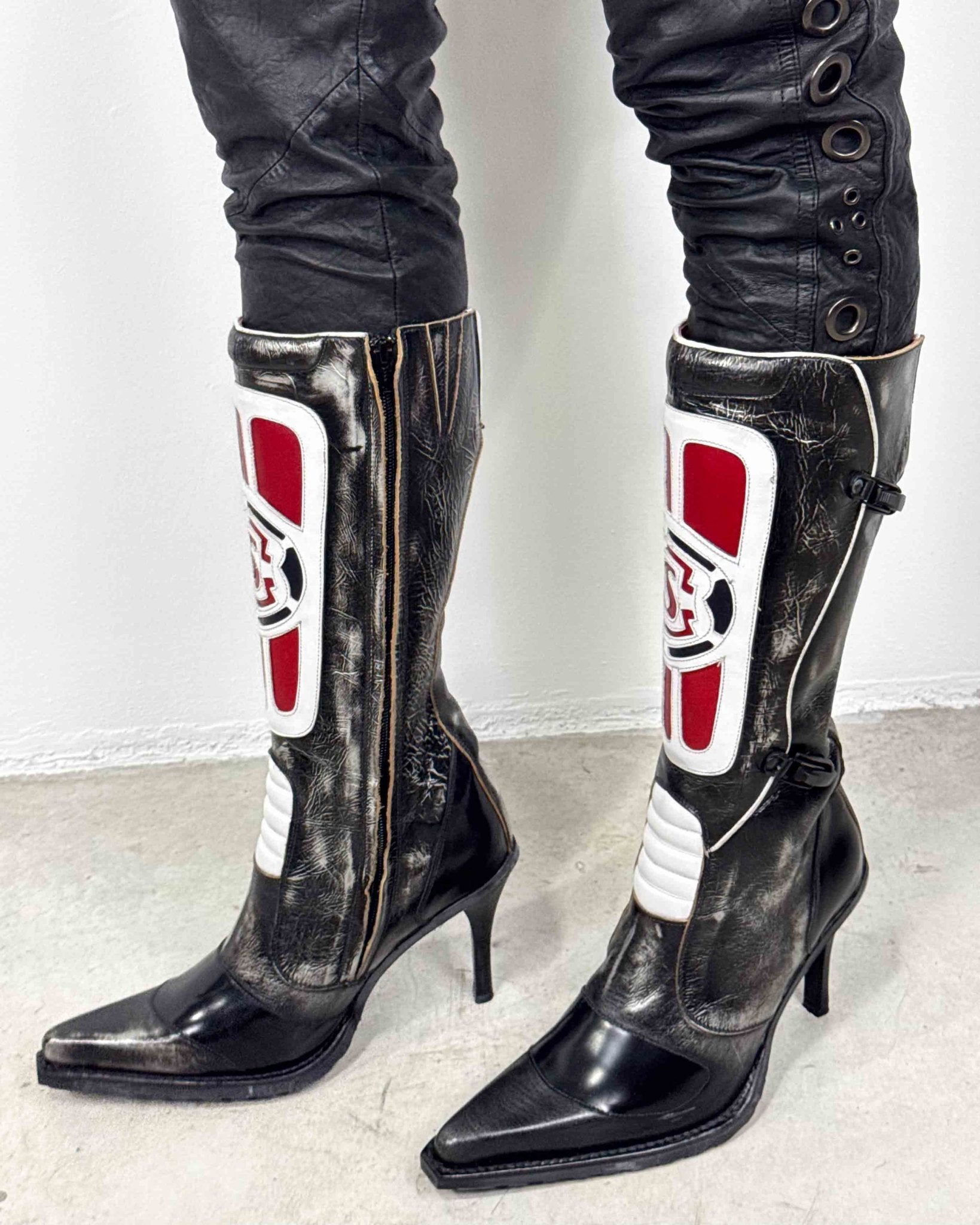 The Virgine leather boots - rig vert