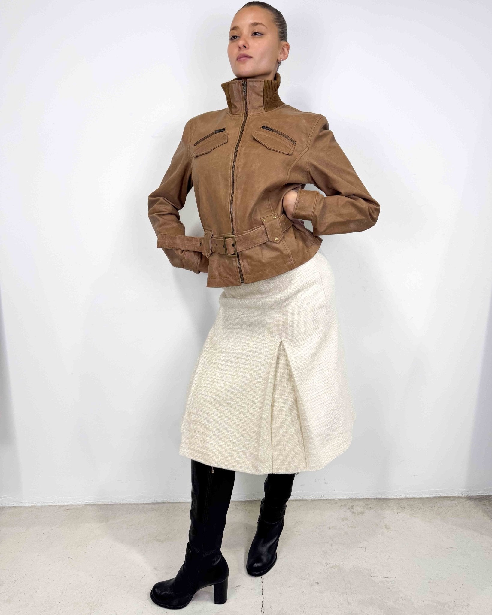 The Vivienne leather jacket - rig vert