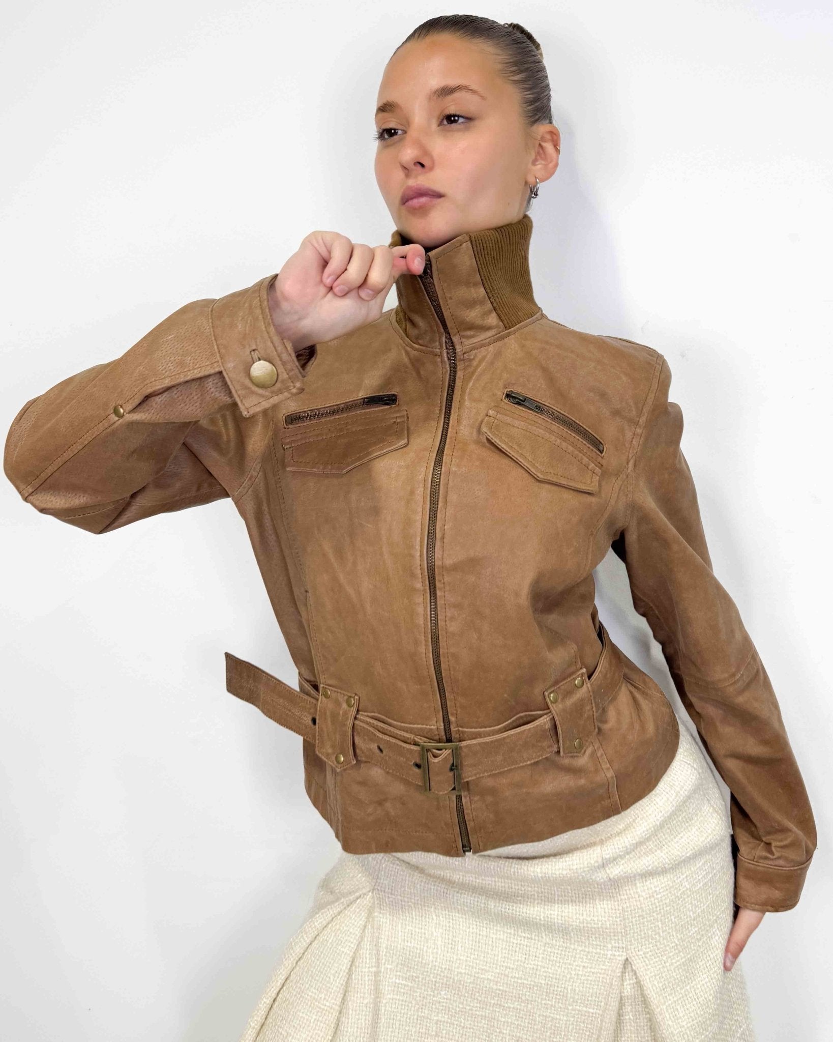 The Vivienne leather jacket - rig vert