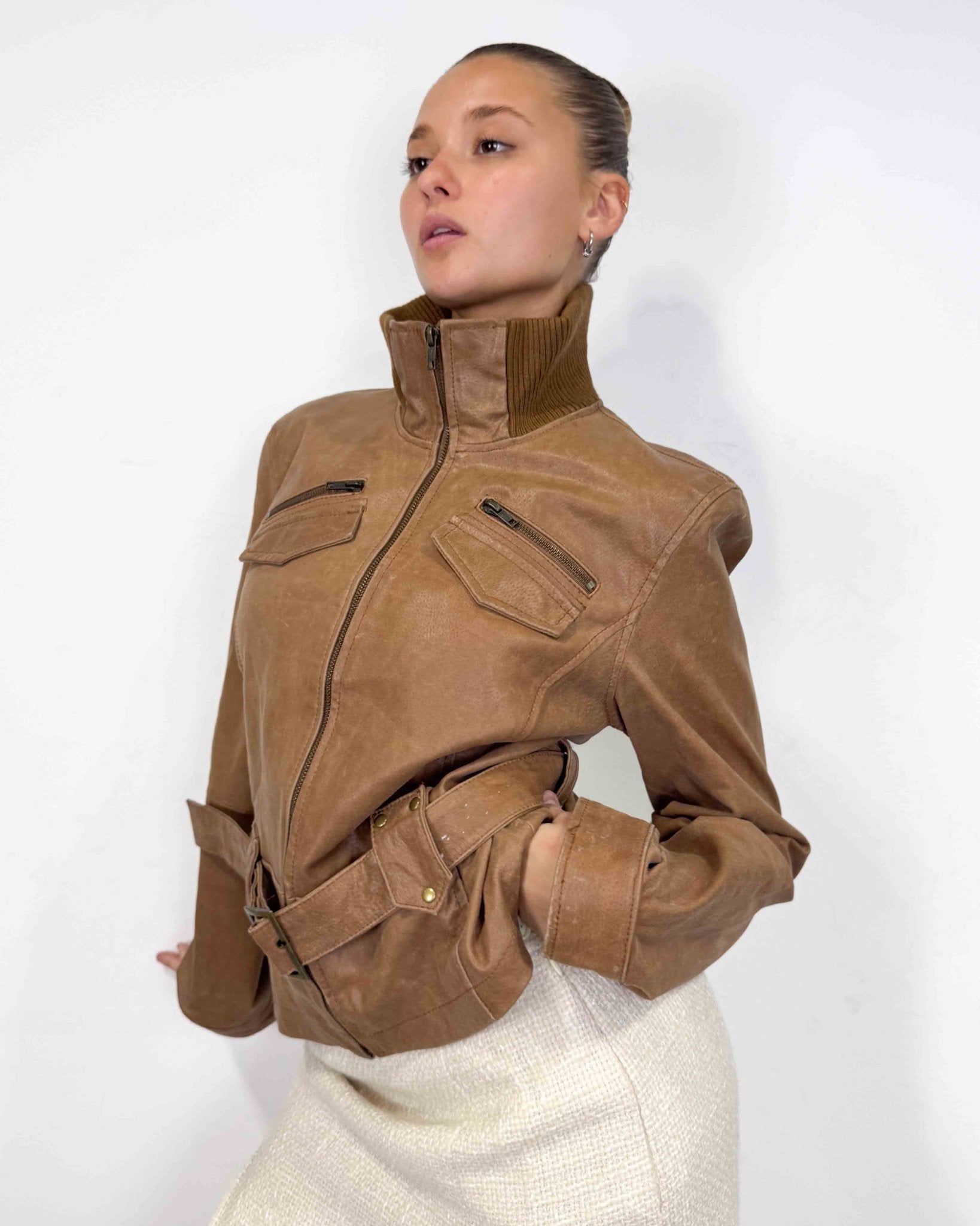 The Vivienne leather jacket - rig vert